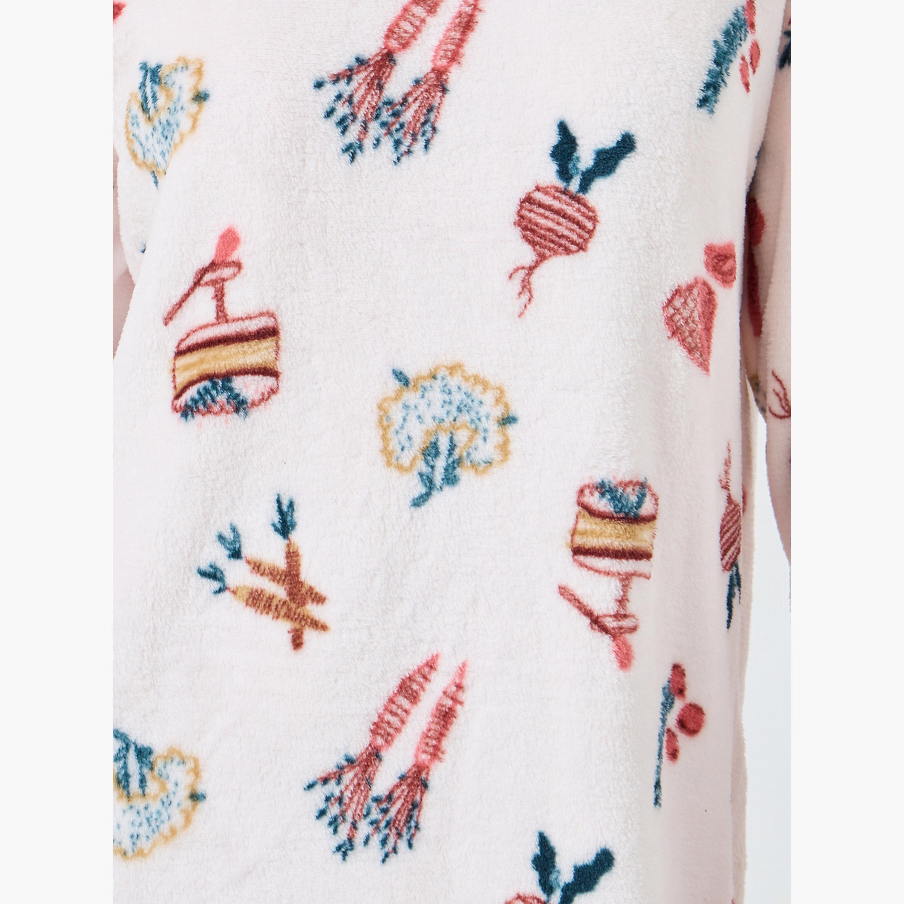 ستايلي - قميص نوم من الصوف المنقوش-women-clothing-nightwear-nighties-image-4
