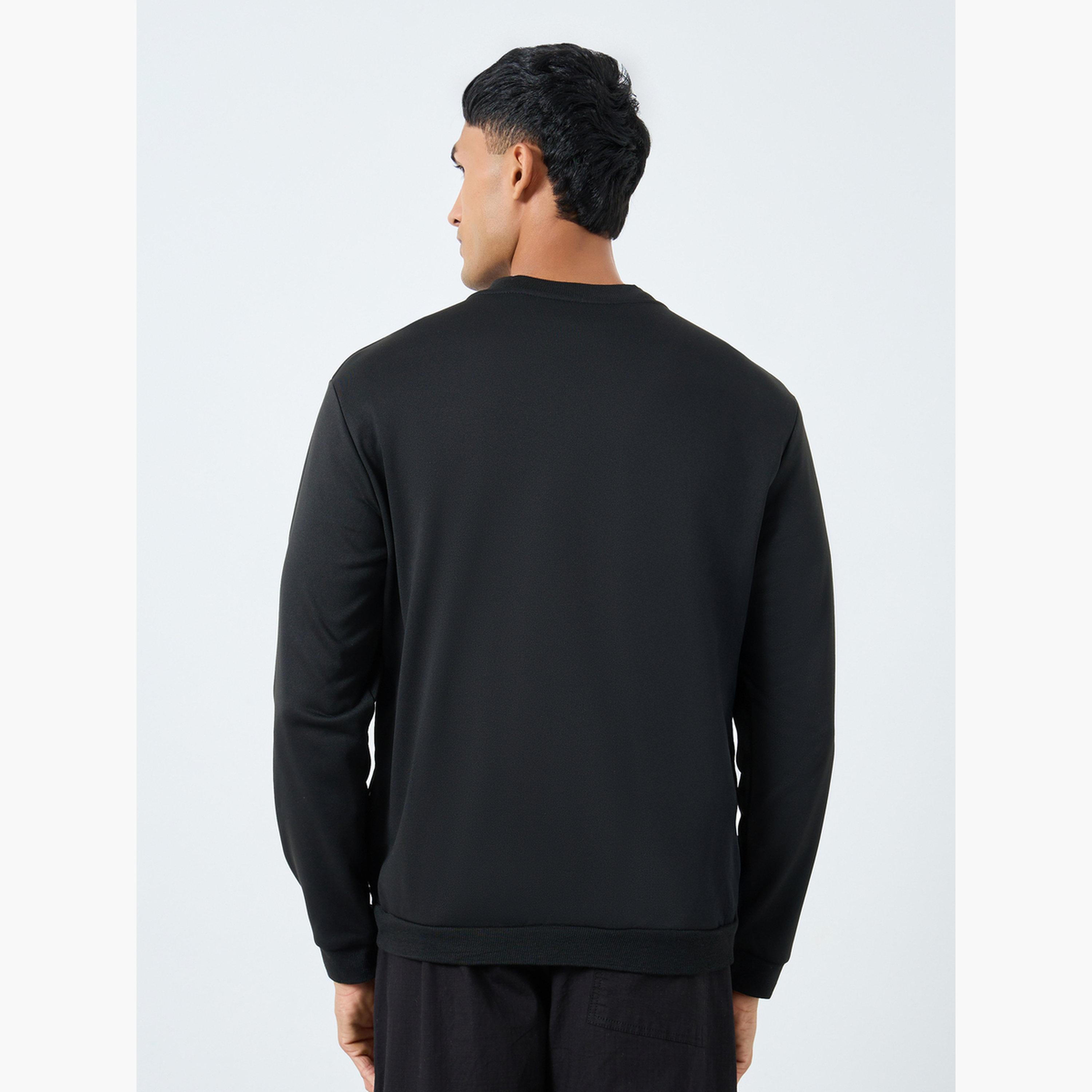 Take Two Text Print Round Neck Long Sleeves Men's Zip Through Bomber Sweatshirt-men-clothing-jacketsandblazers-jackets-image-4