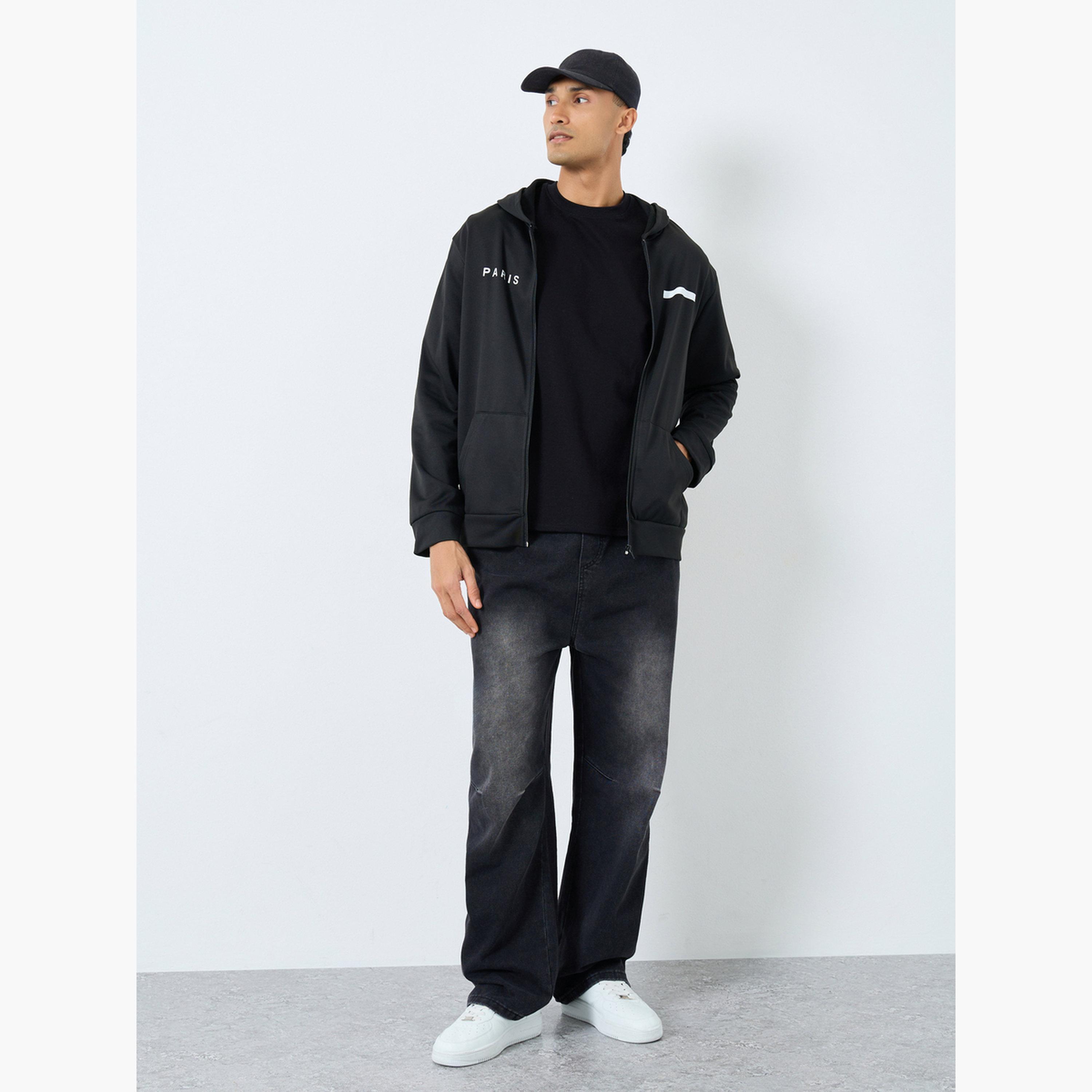 تيك تو - جاكيت رجالي أسود بسحاب وغطاء للرأس-men-winterwear-jacketsandblazers-image-2
