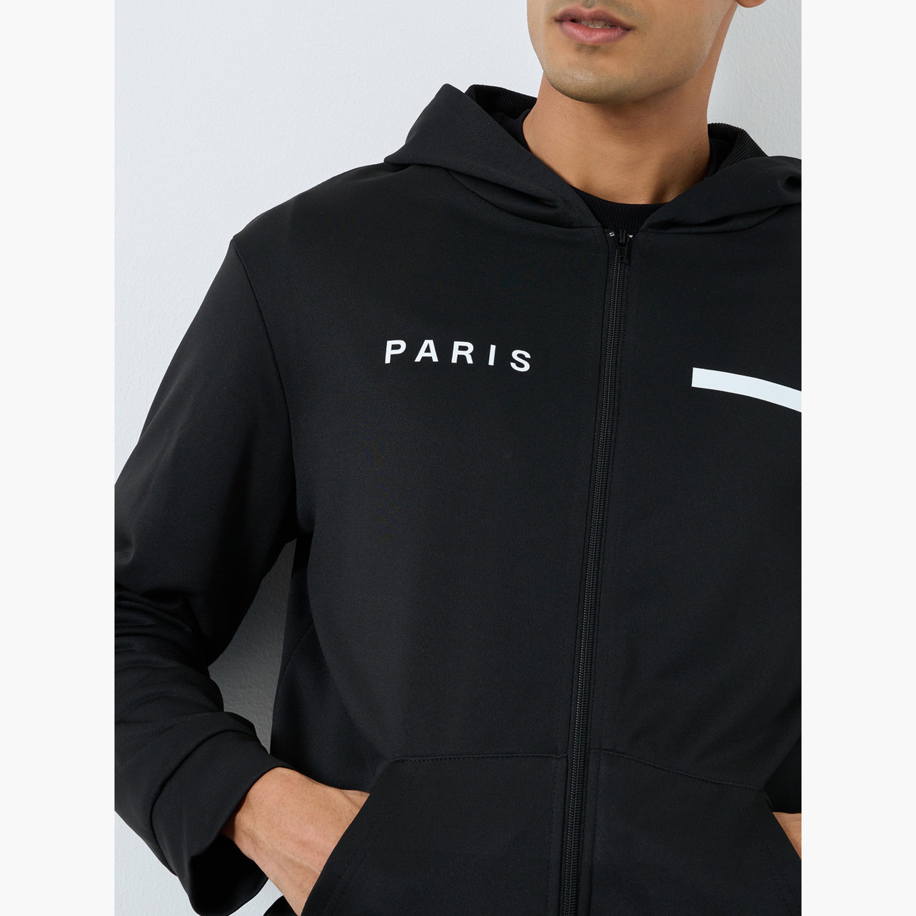 تيك تو - جاكيت رجالي أسود بسحاب وغطاء للرأس-men-winterwear-jacketsandblazers-image-4