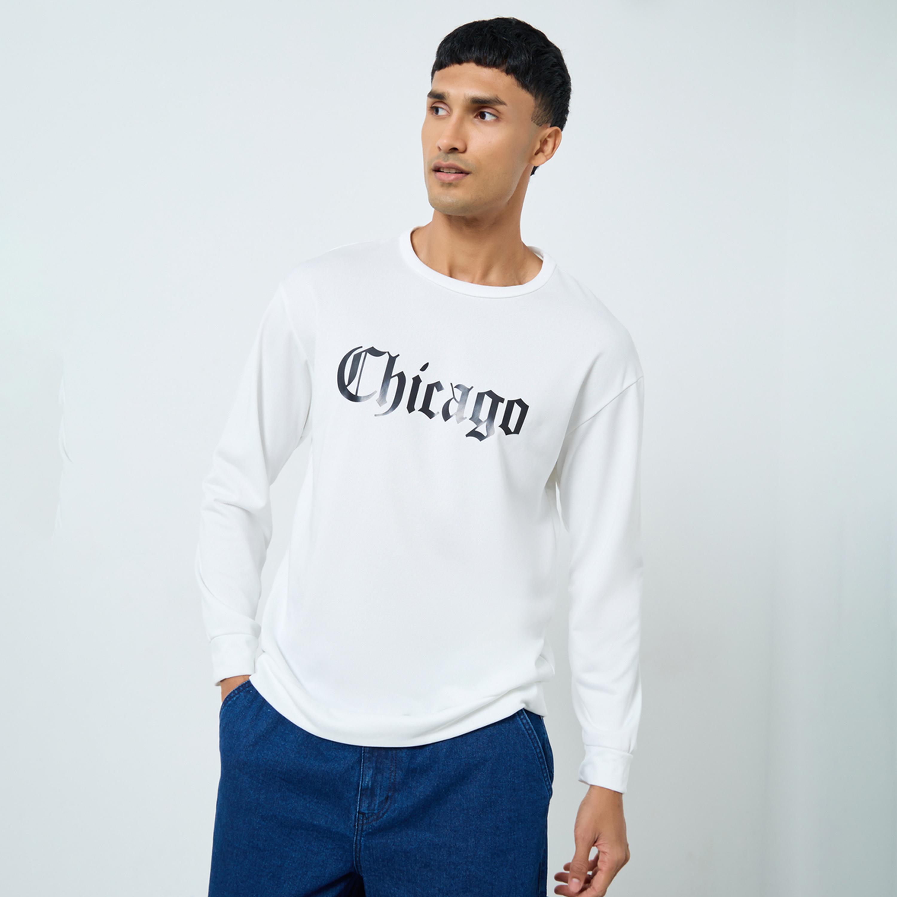Take Two Chicago Graphic Round Neck Long Sleeves Men's Pullover Sweatshirt-men-winterwear-hoodiesandsweatshirts-image-1