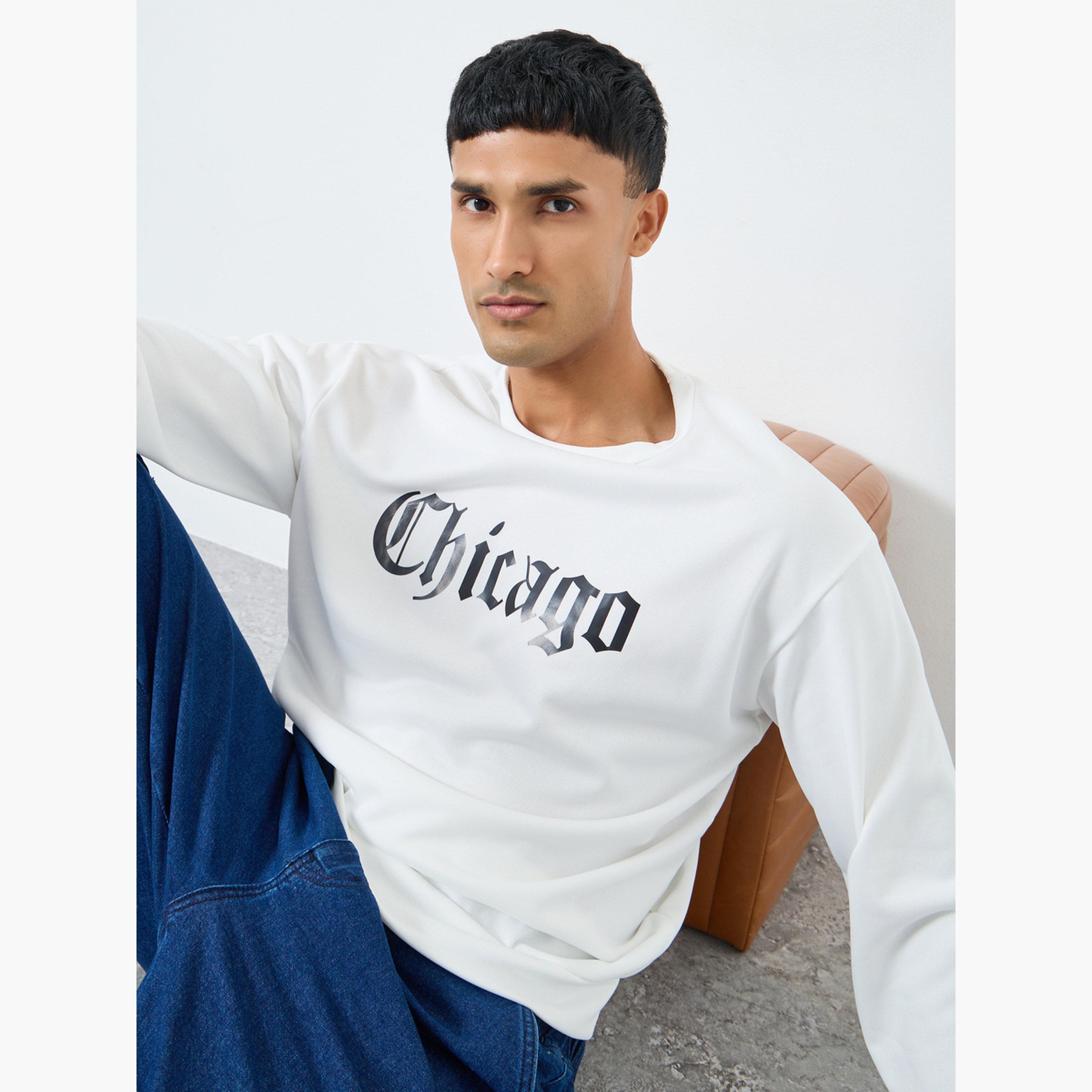 Take Two Chicago Graphic Round Neck Long Sleeves Men's Pullover Sweatshirt-men-winterwear-hoodiesandsweatshirts-image-3