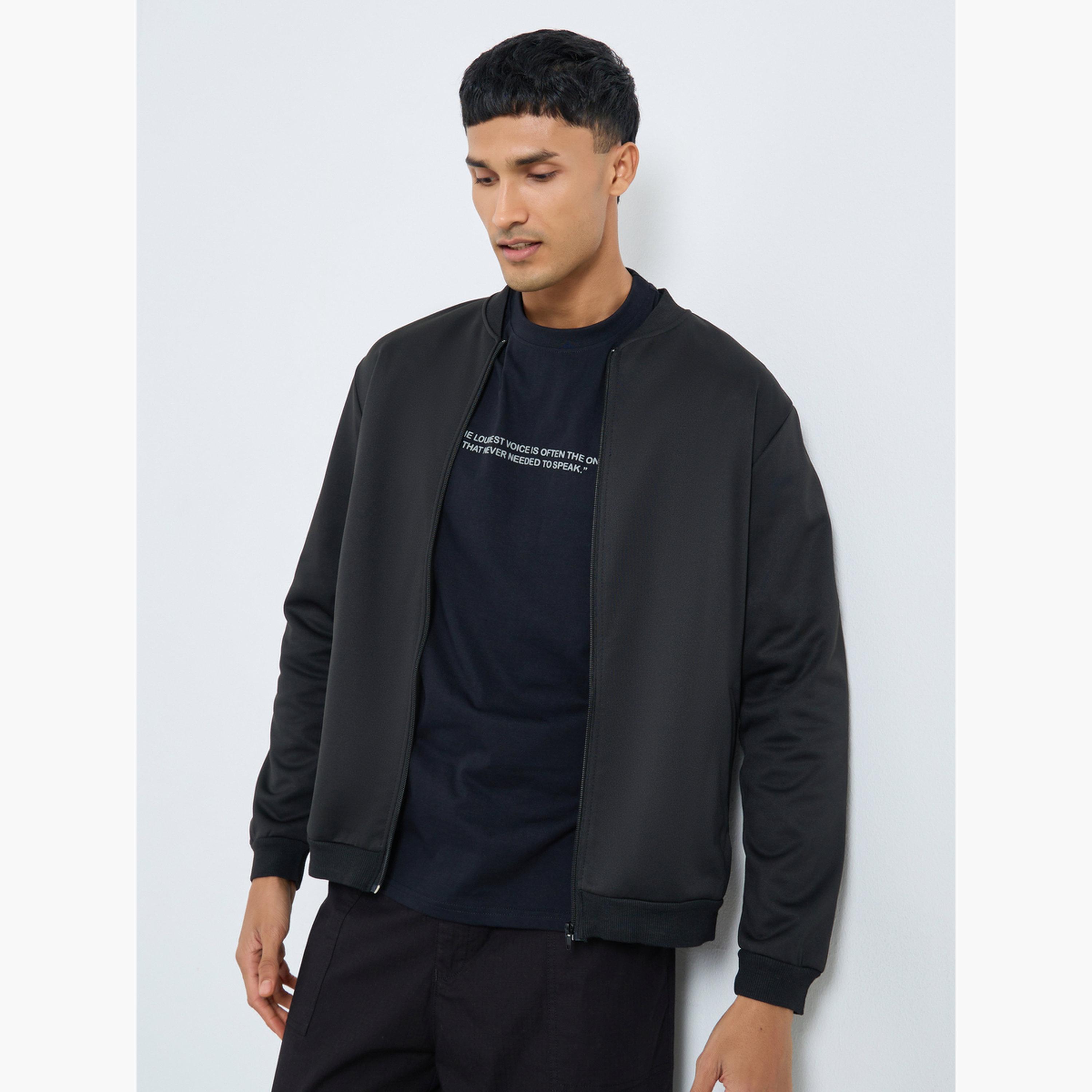Take Two California 98 Print Round Neck Long Sleeves Men's Zip Through Bomber Sweatshirt-men-winterwear-jacketsandblazers-image-3