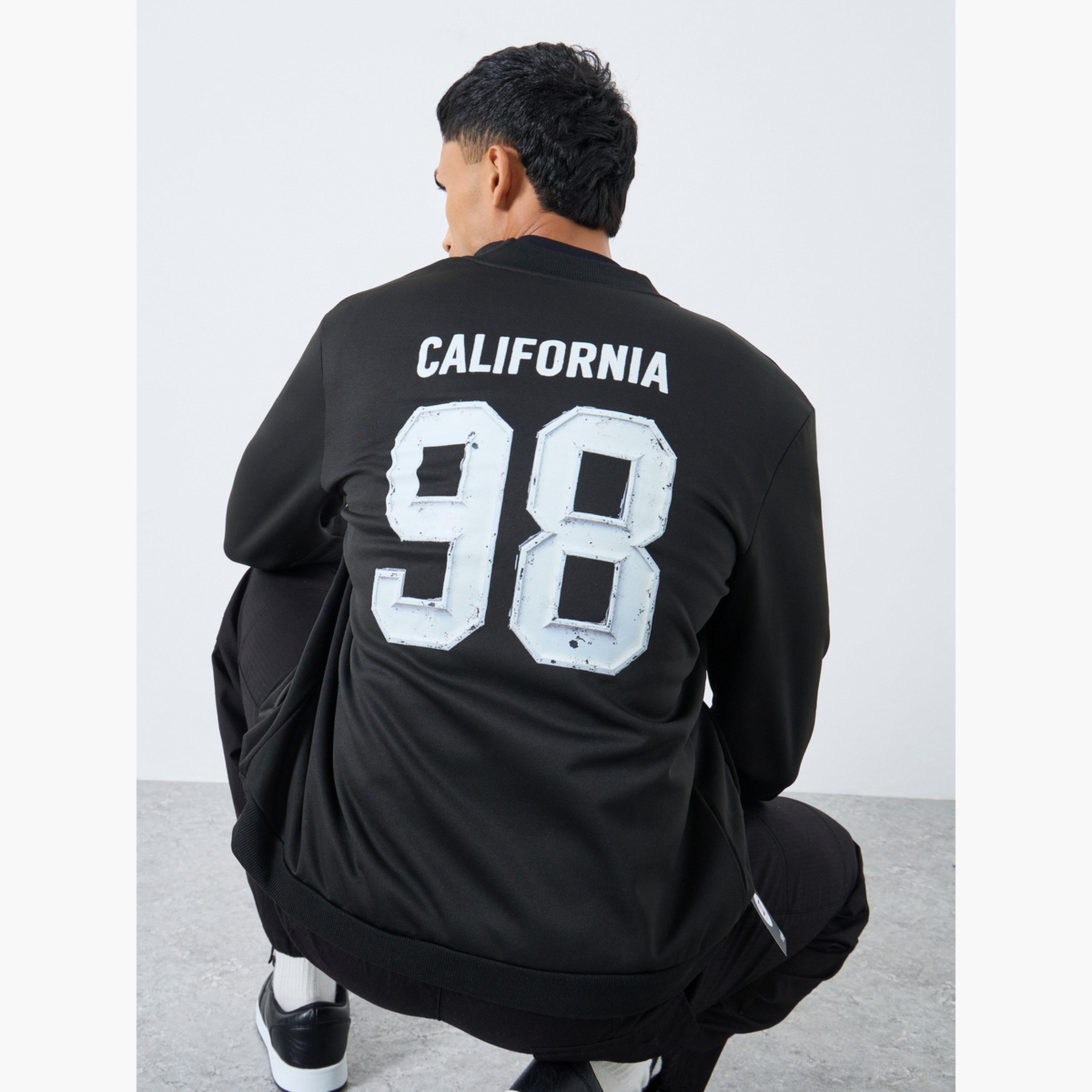 Take Two California 98 Print Round Neck Long Sleeves Men's Zip Through Bomber Sweatshirt-men-winterwear-jacketsandblazers-image-4