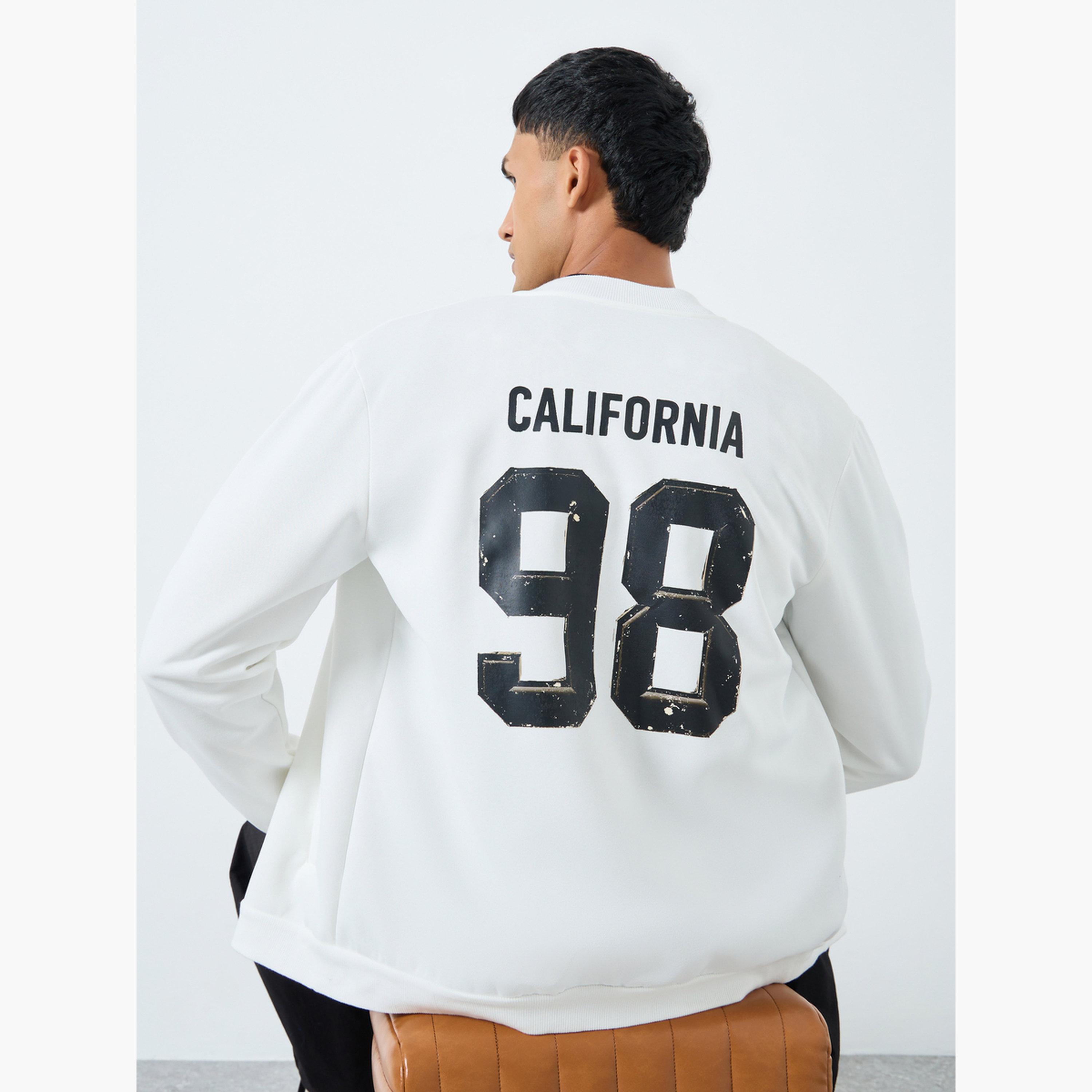 Take Two California 98 Print Round Neck Long Sleeves Men's Zip Through Bomber Sweatshirt-men-winterwear-jacketsandblazers-image-4
