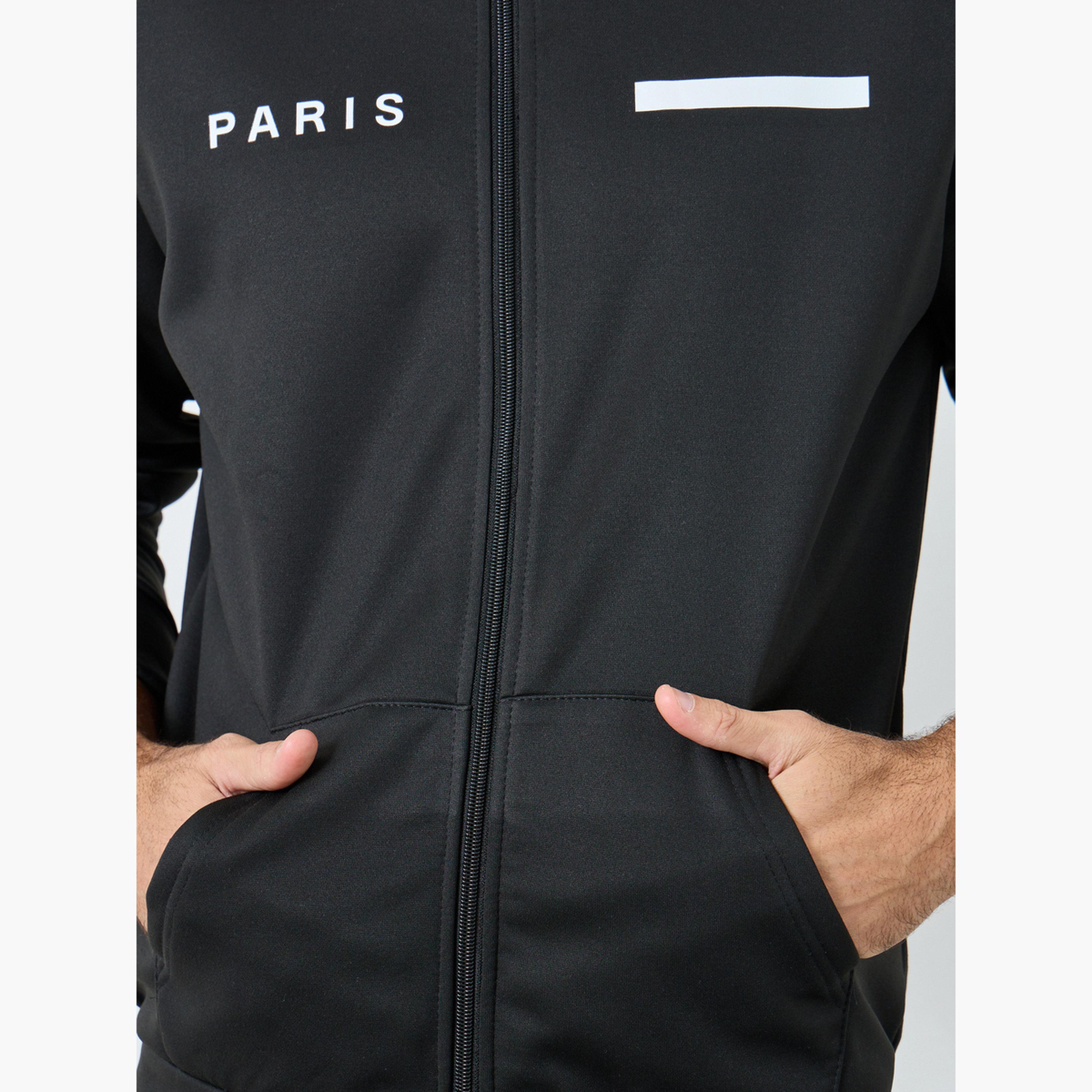 تيك تو - جاكيت رجالي أسود بسحاب داخلي صوف فليس مع غطاء للرأس-men-winterwear-jacketsandblazers-image-3