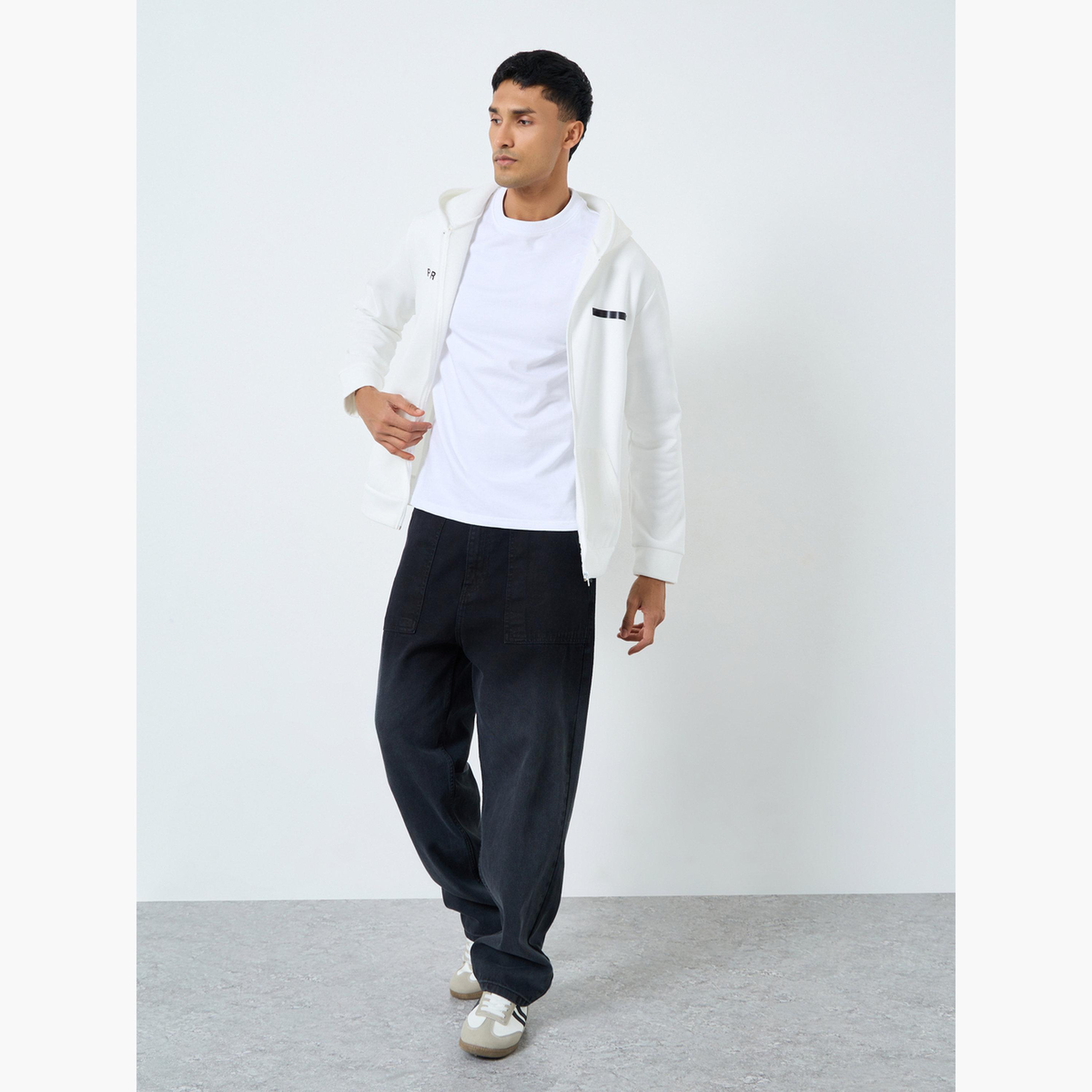 تيك تو - جاكيت رجالي أبيض بسحاب داخلي صوف فليس مع غطاء للرأس-men-winterwear-jacketsandblazers-image-2