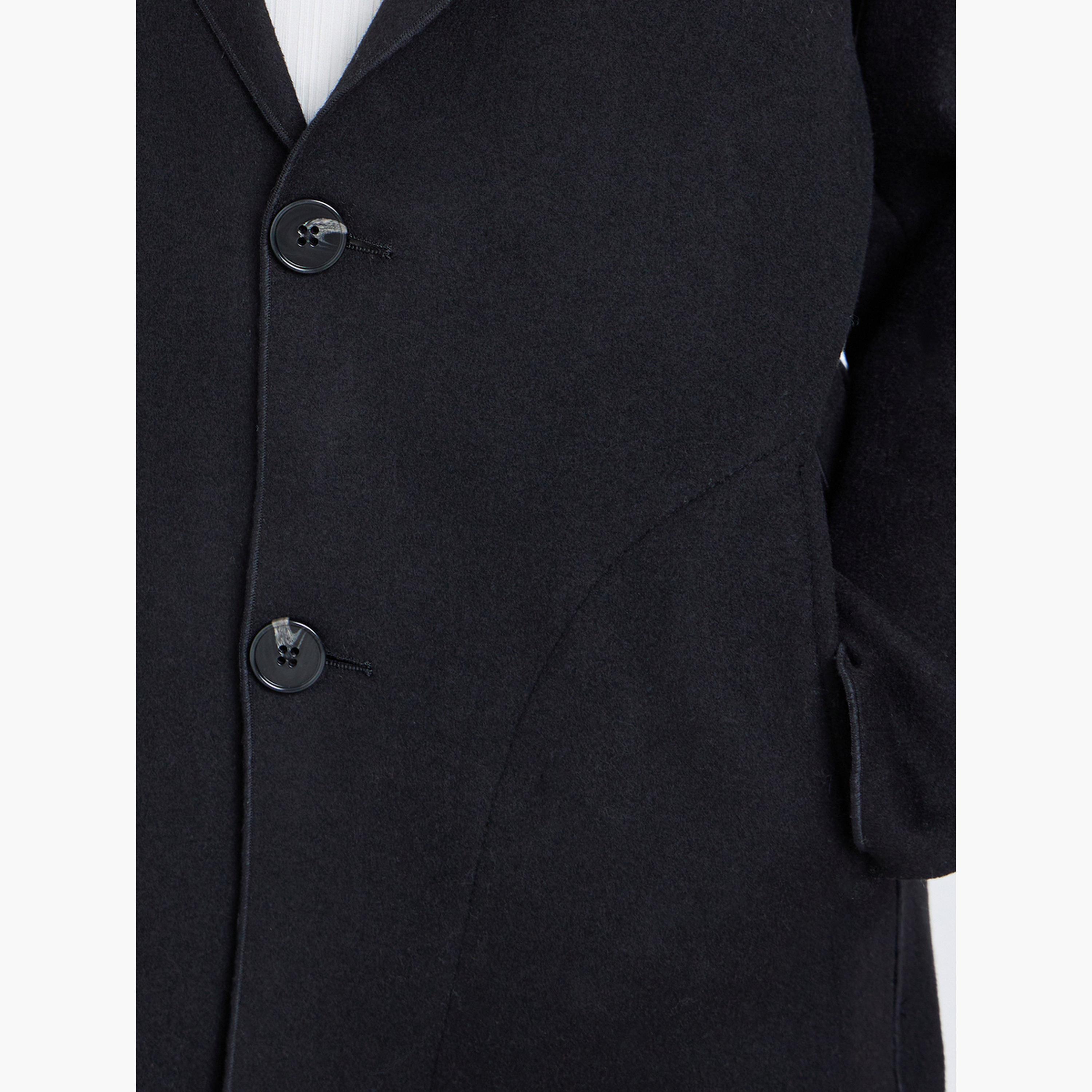 Styli Women Black Midi Button Coat-women-clothing-coatsandjackets-coats-image-4