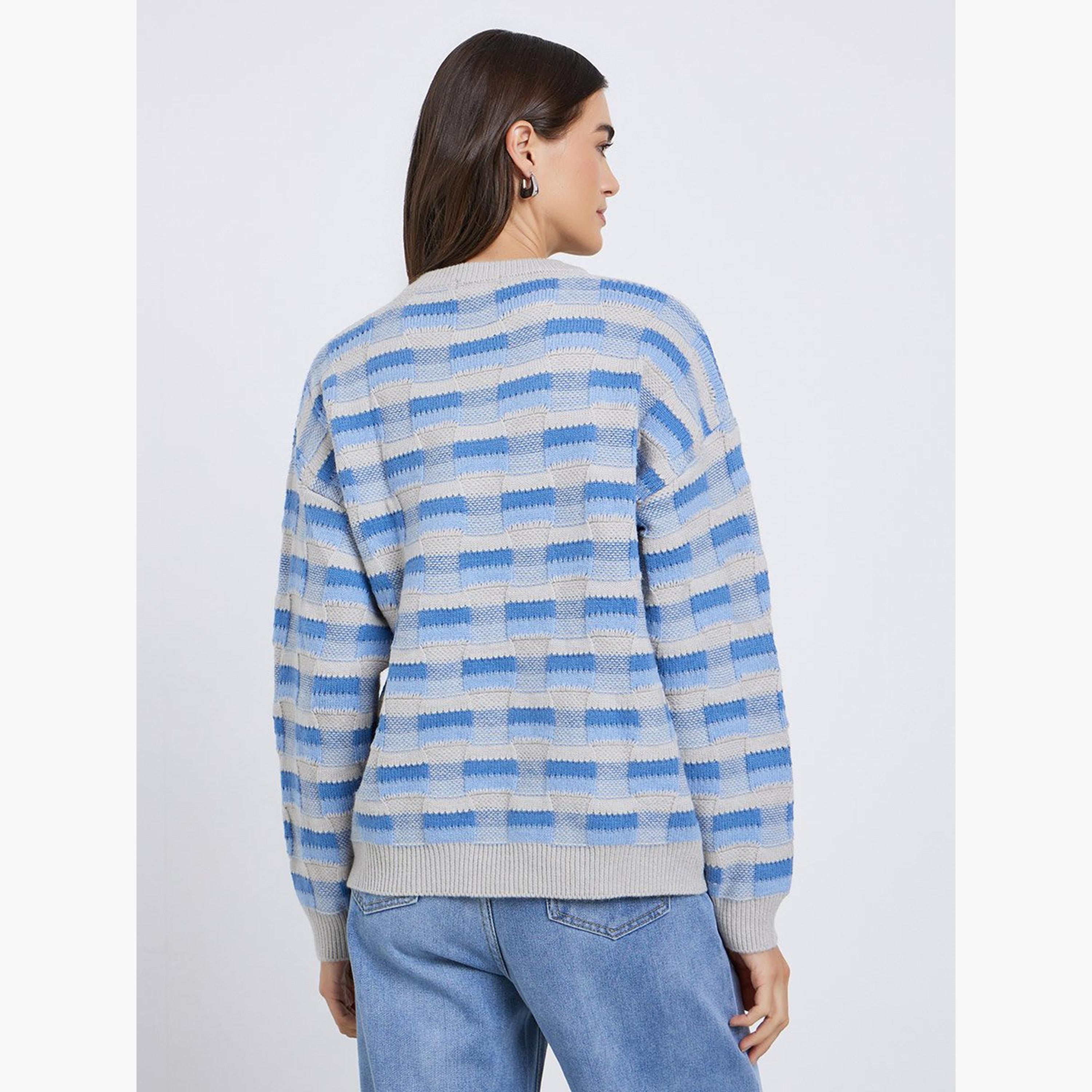 Styli Patterned Knit Dropped Shoulder Sweater-women-winterwear-cardigansandjumpers-jumpers-image-5