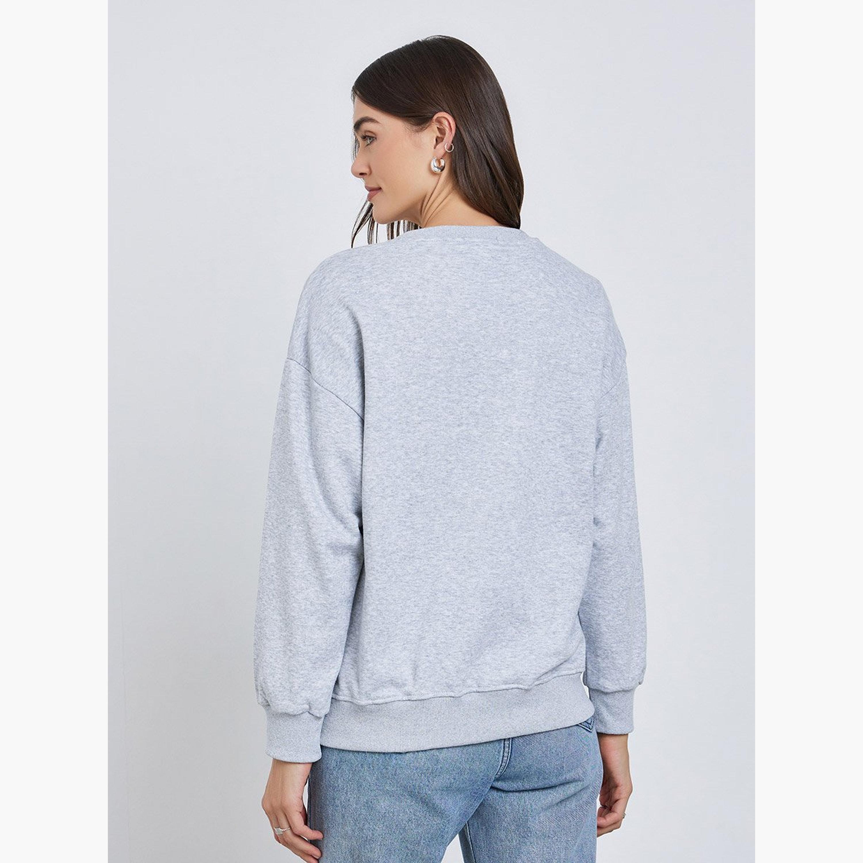 Styli Solid Round Neck Long Sleeves Women's Sweatshirt-women-winterwear-hoodiesandsweatshirts-sweatshirts-image-5