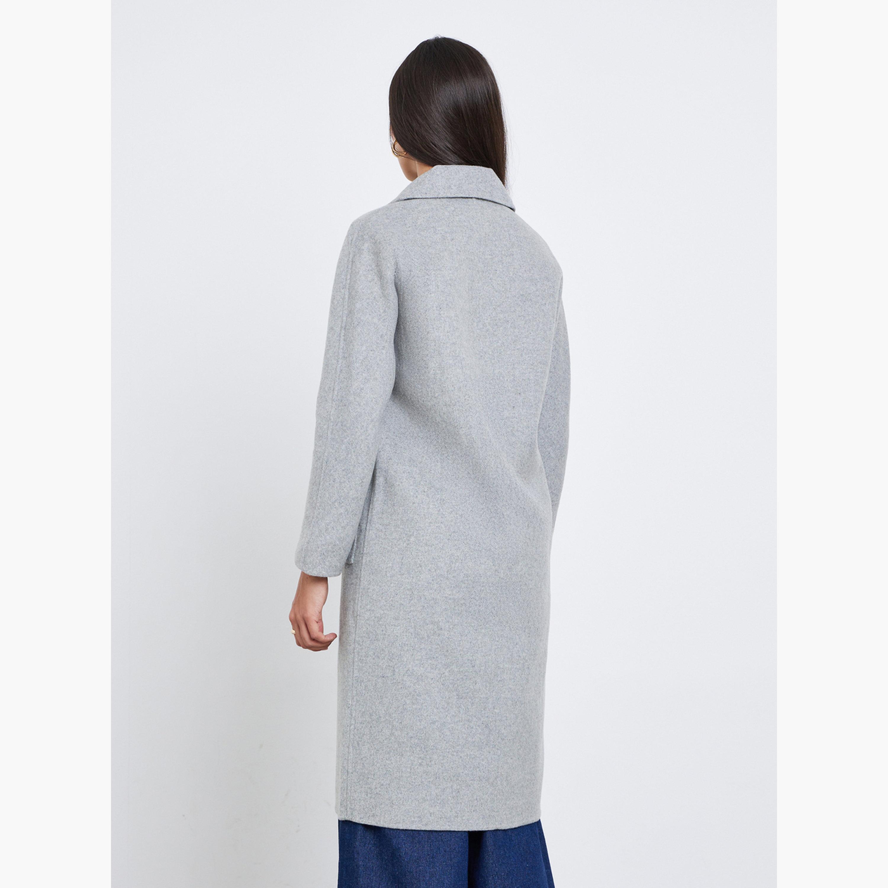 ستايلي - معطف رمادي متوسط ​​الطول بأزرار-women-clothing-coatsandjackets-coats-image-4