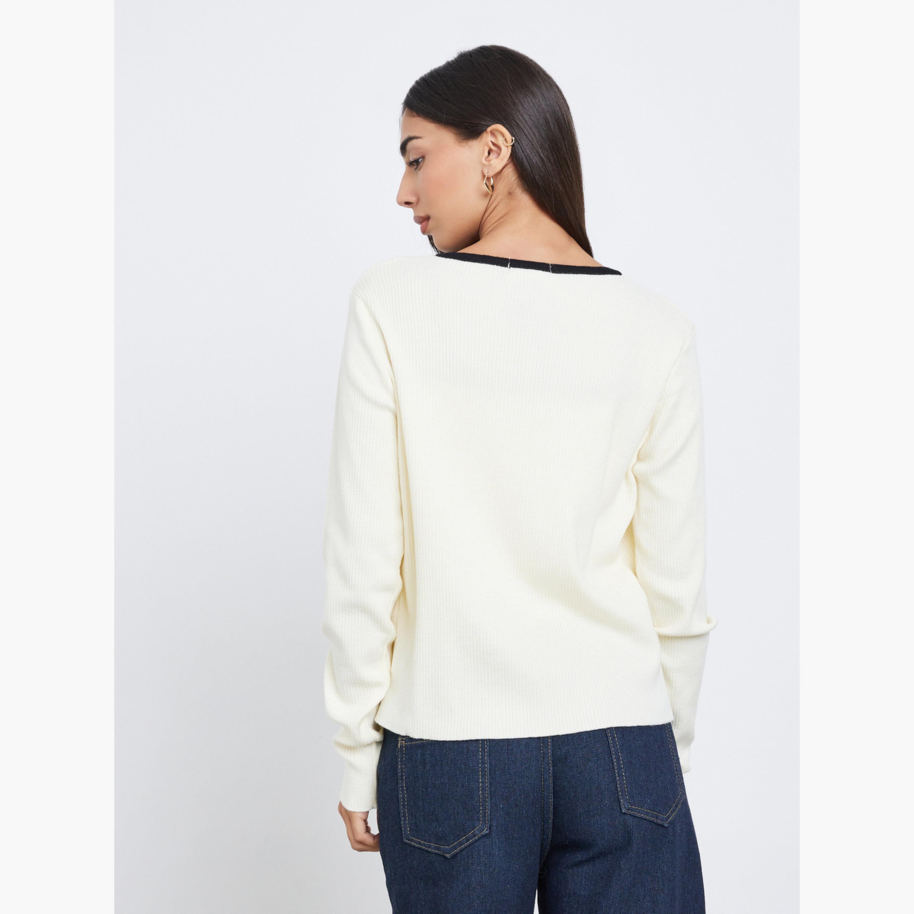 ستايلي - كارديغان محبوك مضلع من قطعتين مع توب للنساء -women-winterwear-cardigansandjumpers-cardigans-image-5