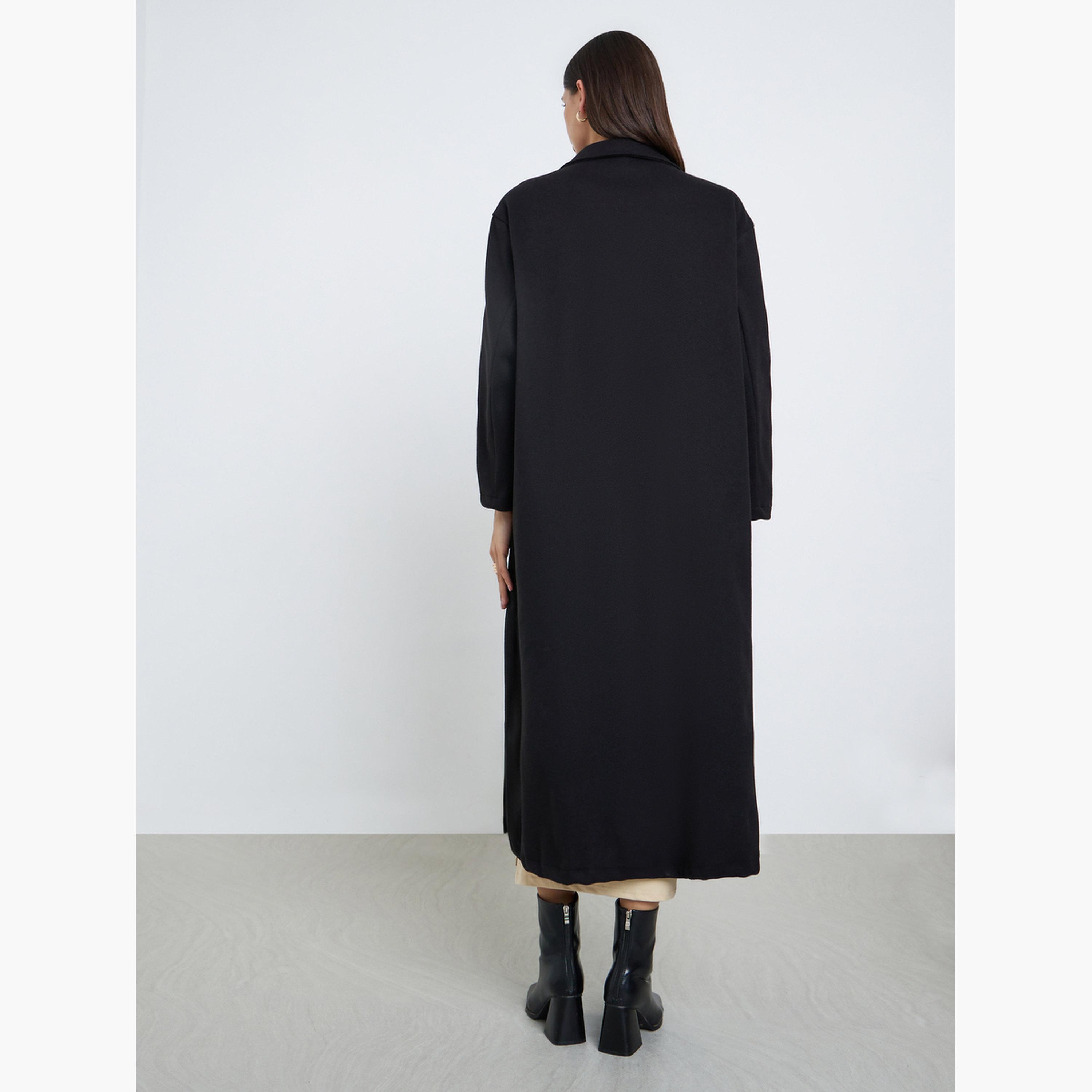 Styli Women Black Oversized Wool Like Maxi Coat-women-clothing-coatsandjackets-coats-image-4
