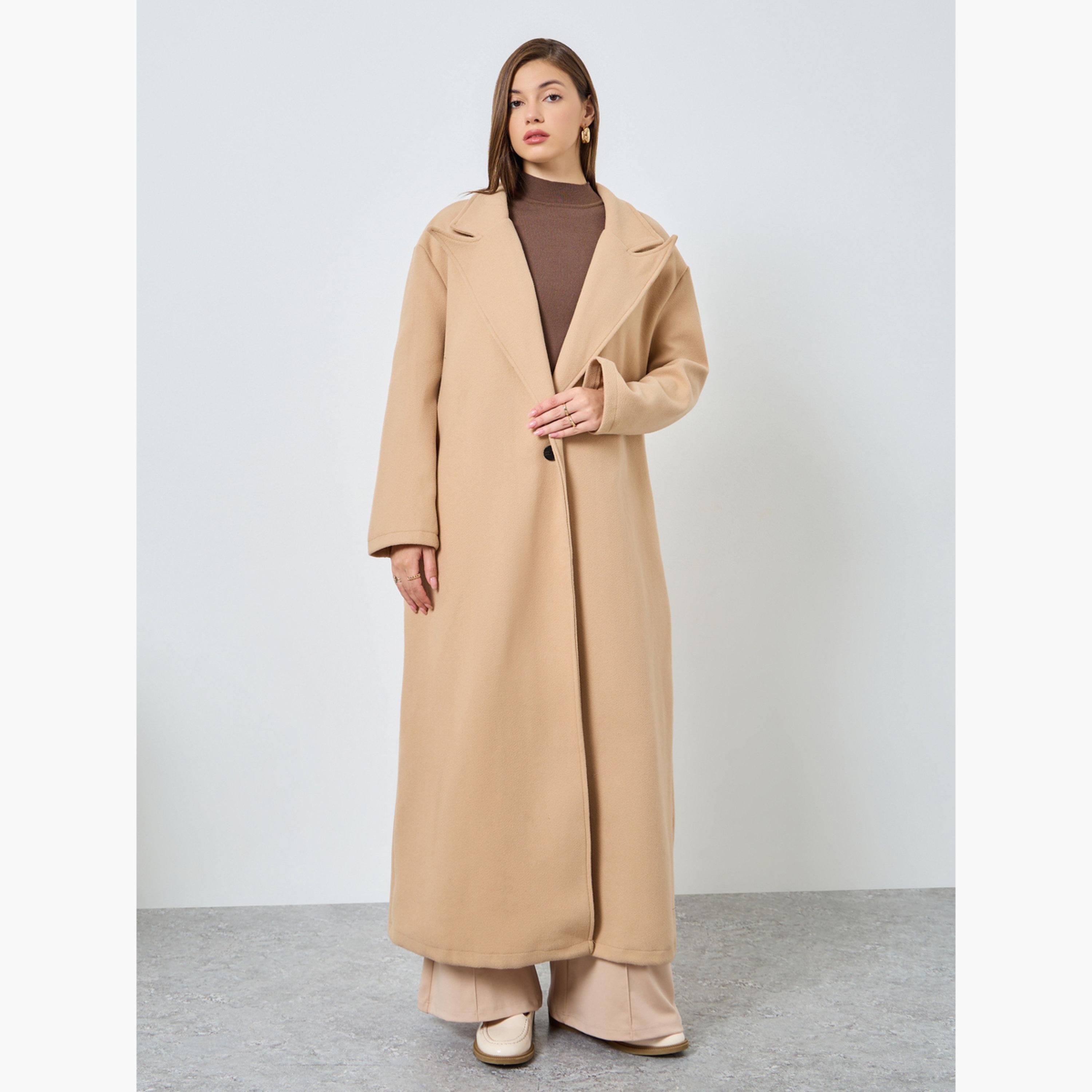 ستايلي - معطف ماكسي حجم كبير من الصوف لون بيج-women-clothing-coatsandjackets-coats-image-2