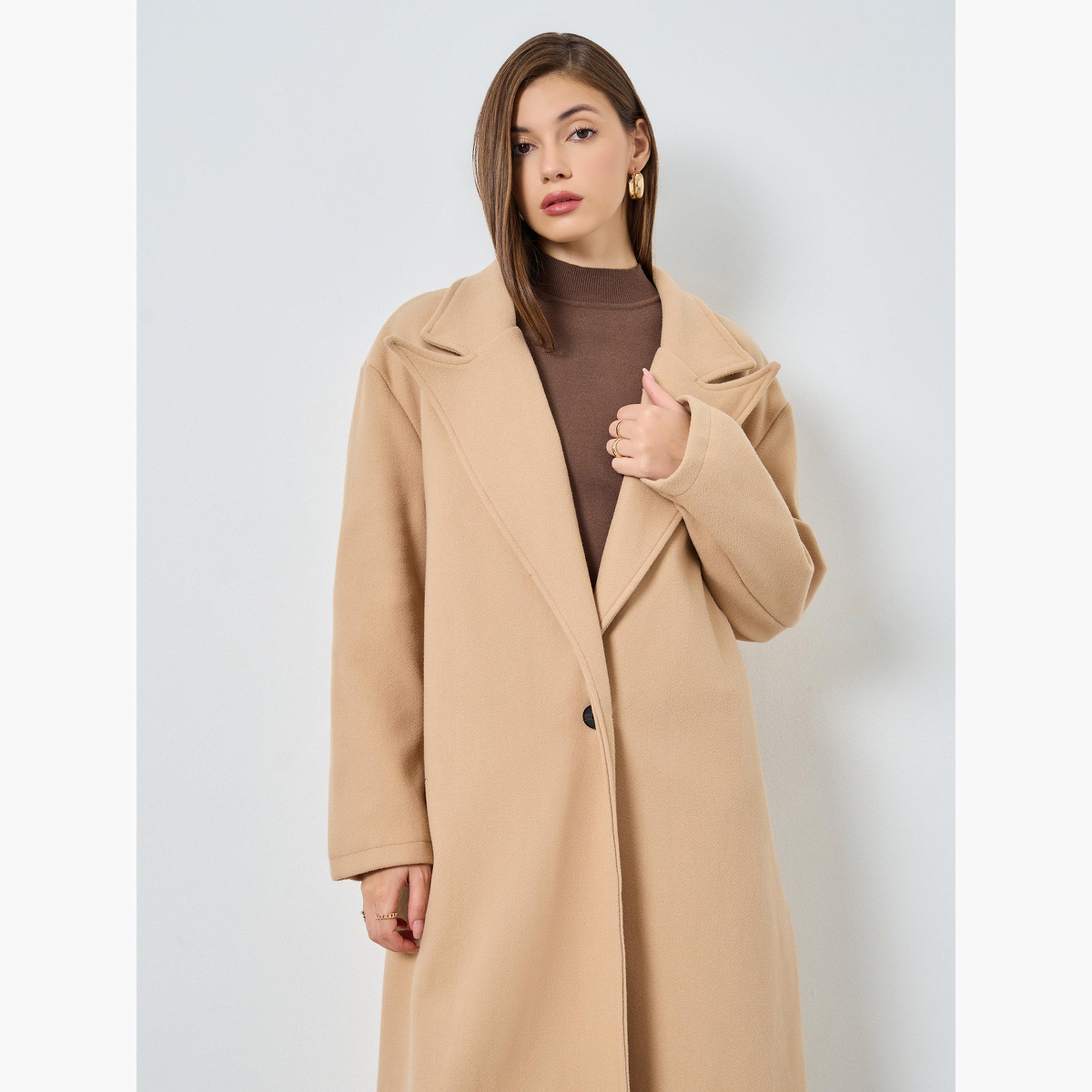ستايلي - معطف ماكسي حجم كبير من الصوف لون بيج-women-clothing-coatsandjackets-coats-image-3