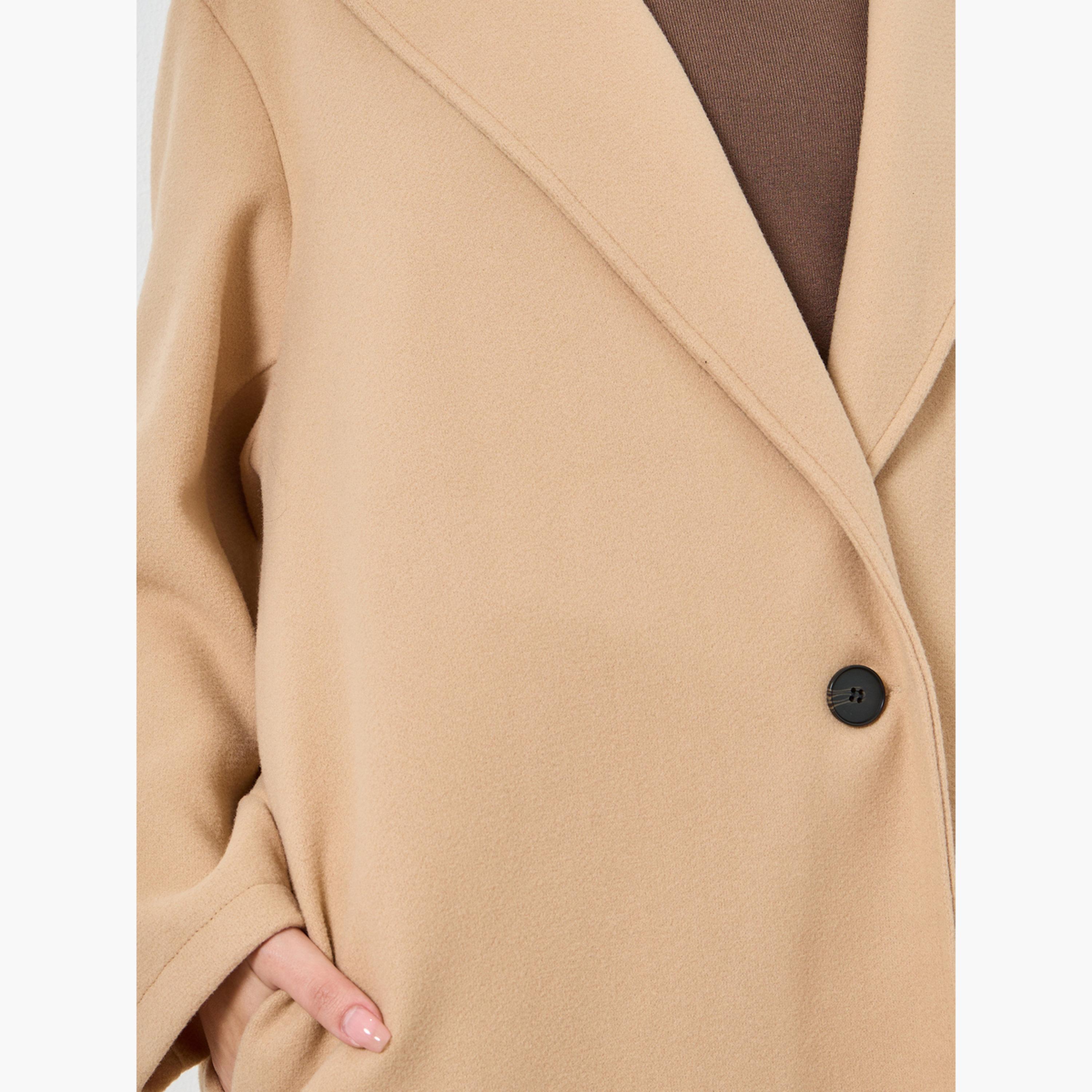 ستايلي - معطف ماكسي حجم كبير من الصوف لون بيج-women-clothing-coatsandjackets-coats-image-4