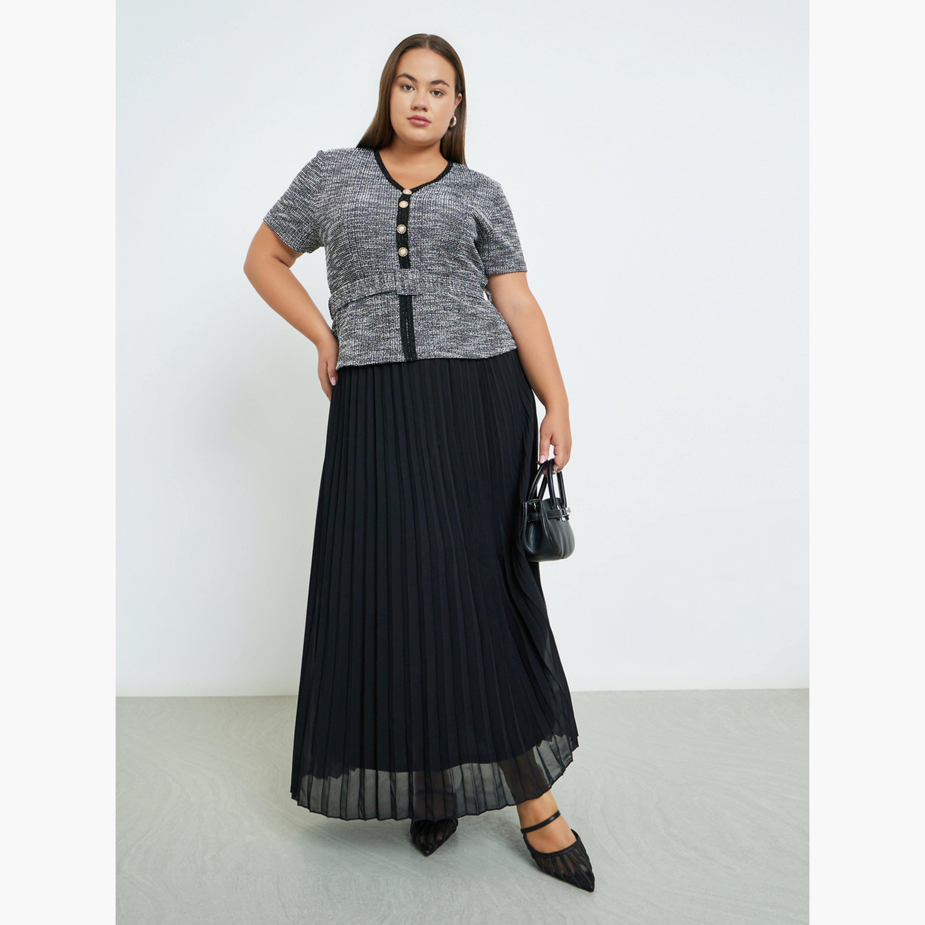 Styli Women Plus Size Pleated A-Line Maxi Dresses-women-clothing-dresses-image-1
