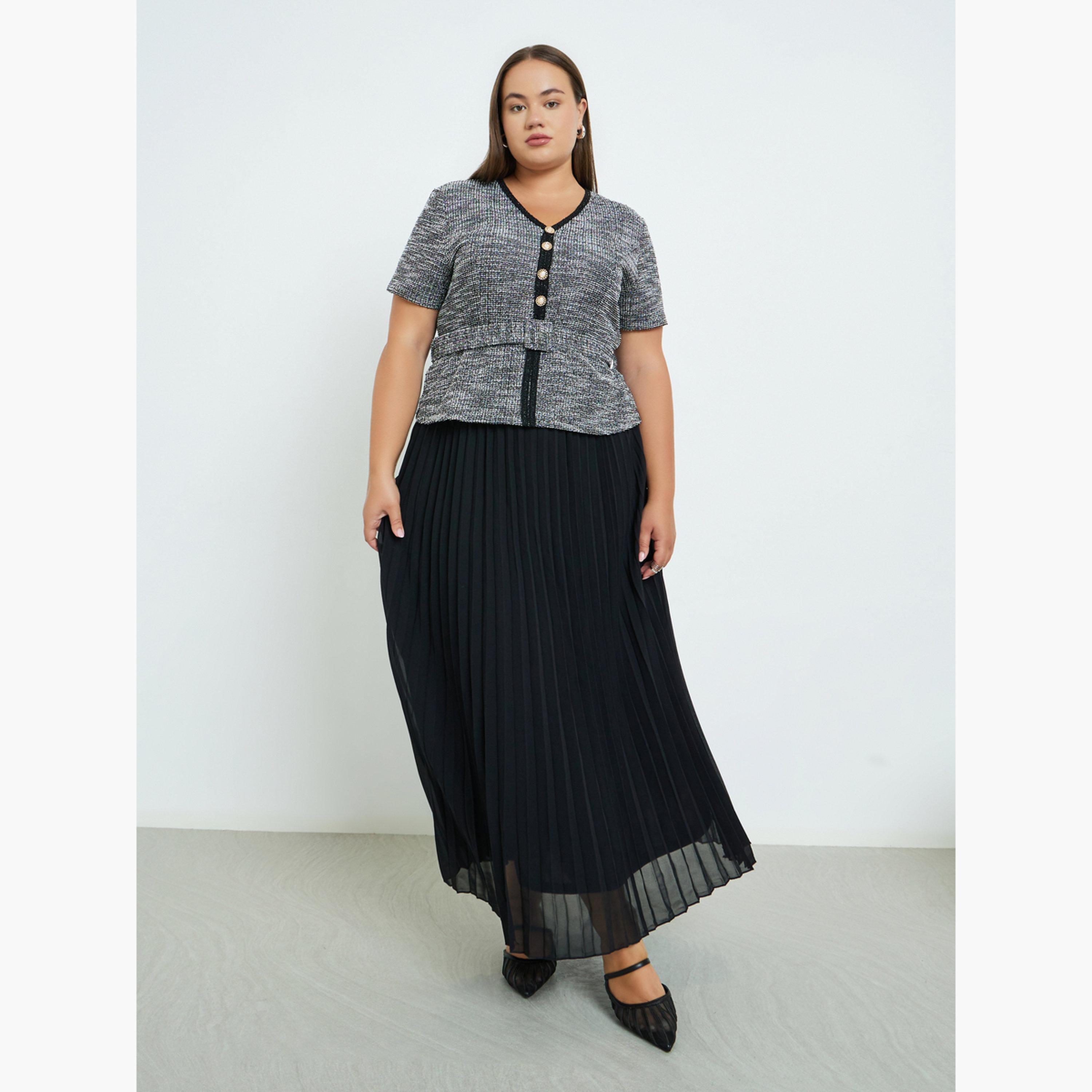 ستايلي - فساتين ماكسي مطوية مقاس كبير للنساء-women-clothing-dresses-image-2