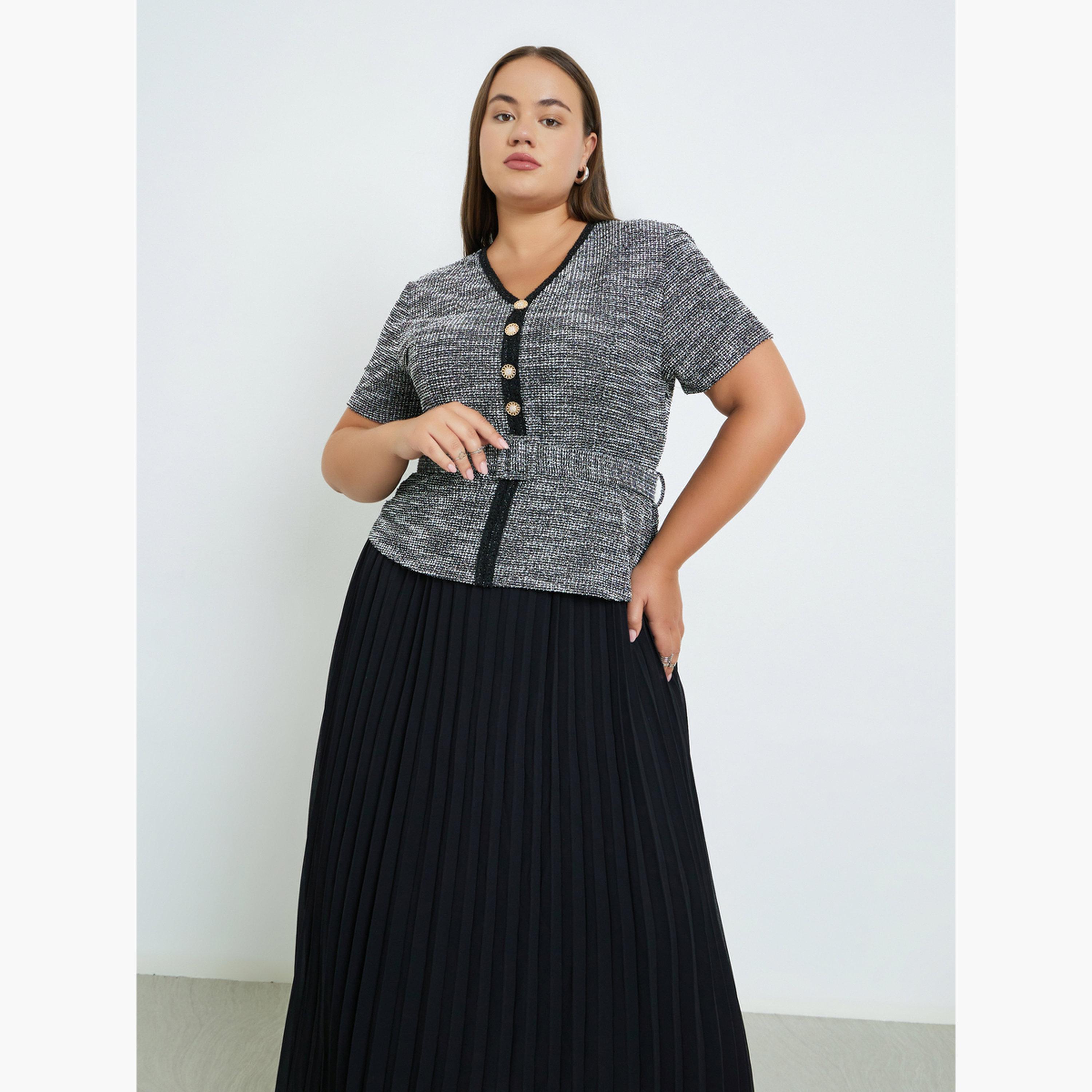 ستايلي - فساتين ماكسي مطوية مقاس كبير للنساء-women-clothing-dresses-image-3