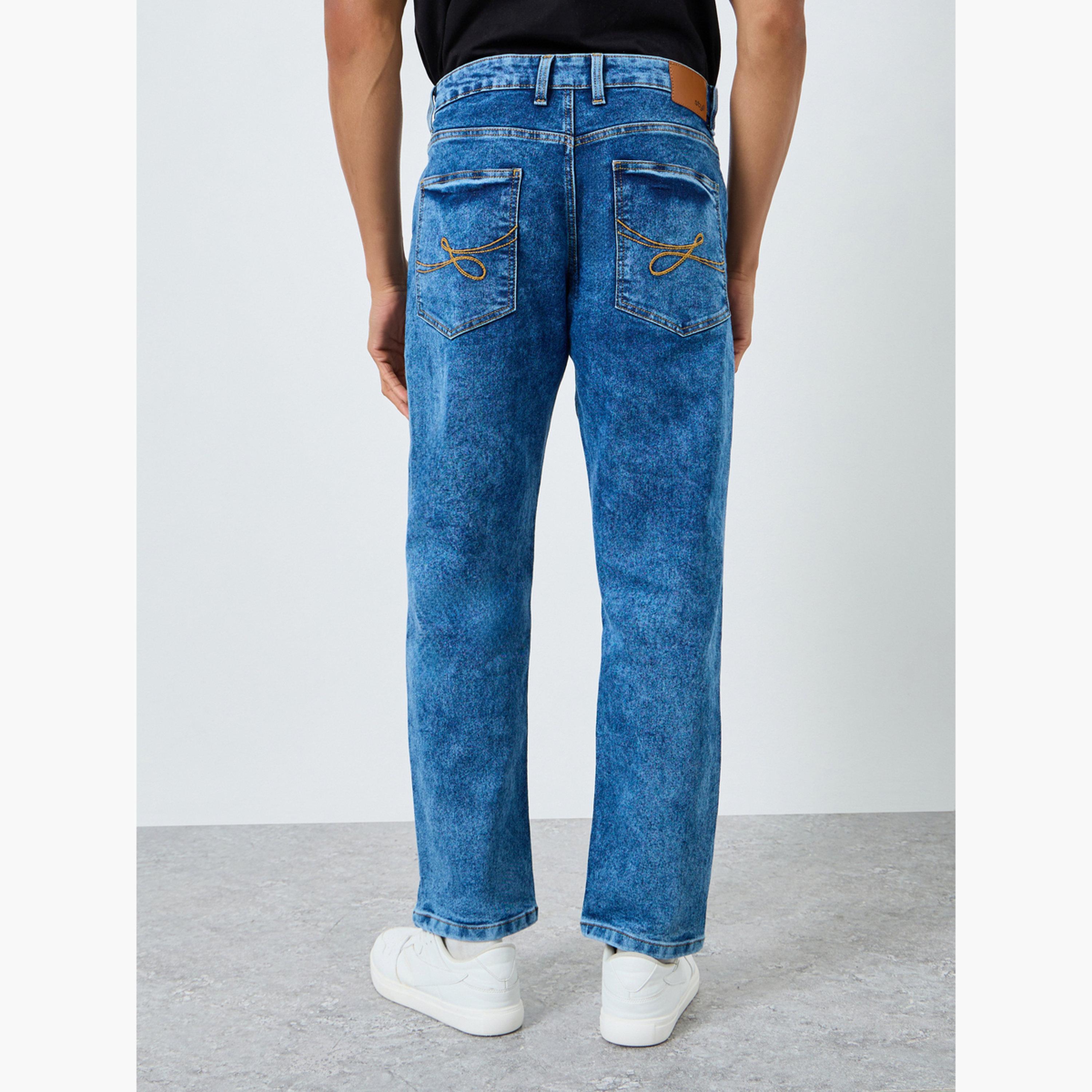 Styli Men Blue Pastel Wash Relaxed Fit Jeans-men-clothing-bottoms-jeans-image-4