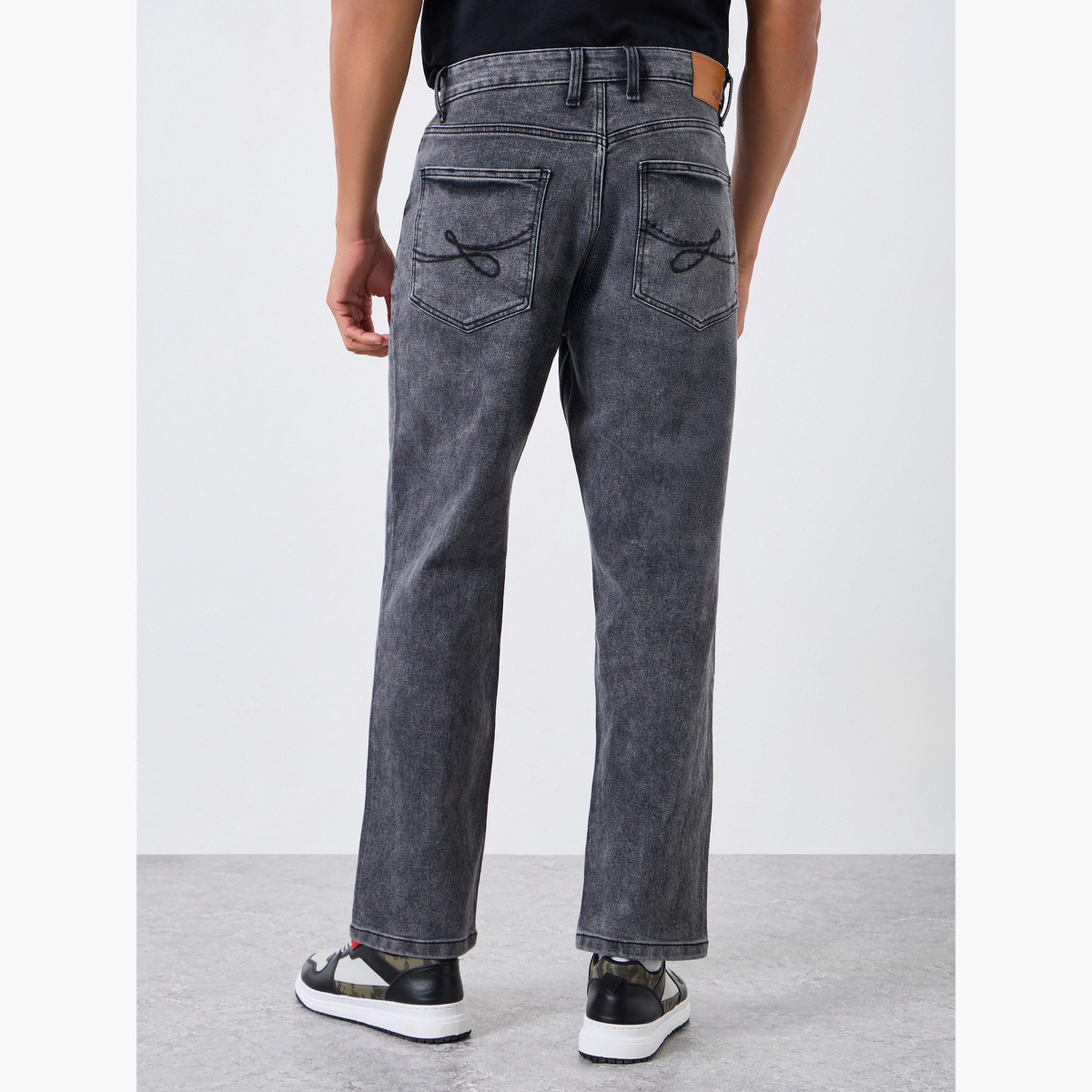 Styli Men Grey Mid Wash Relaxed Fit Jeans-men-clothing-bottoms-jeans-image-4