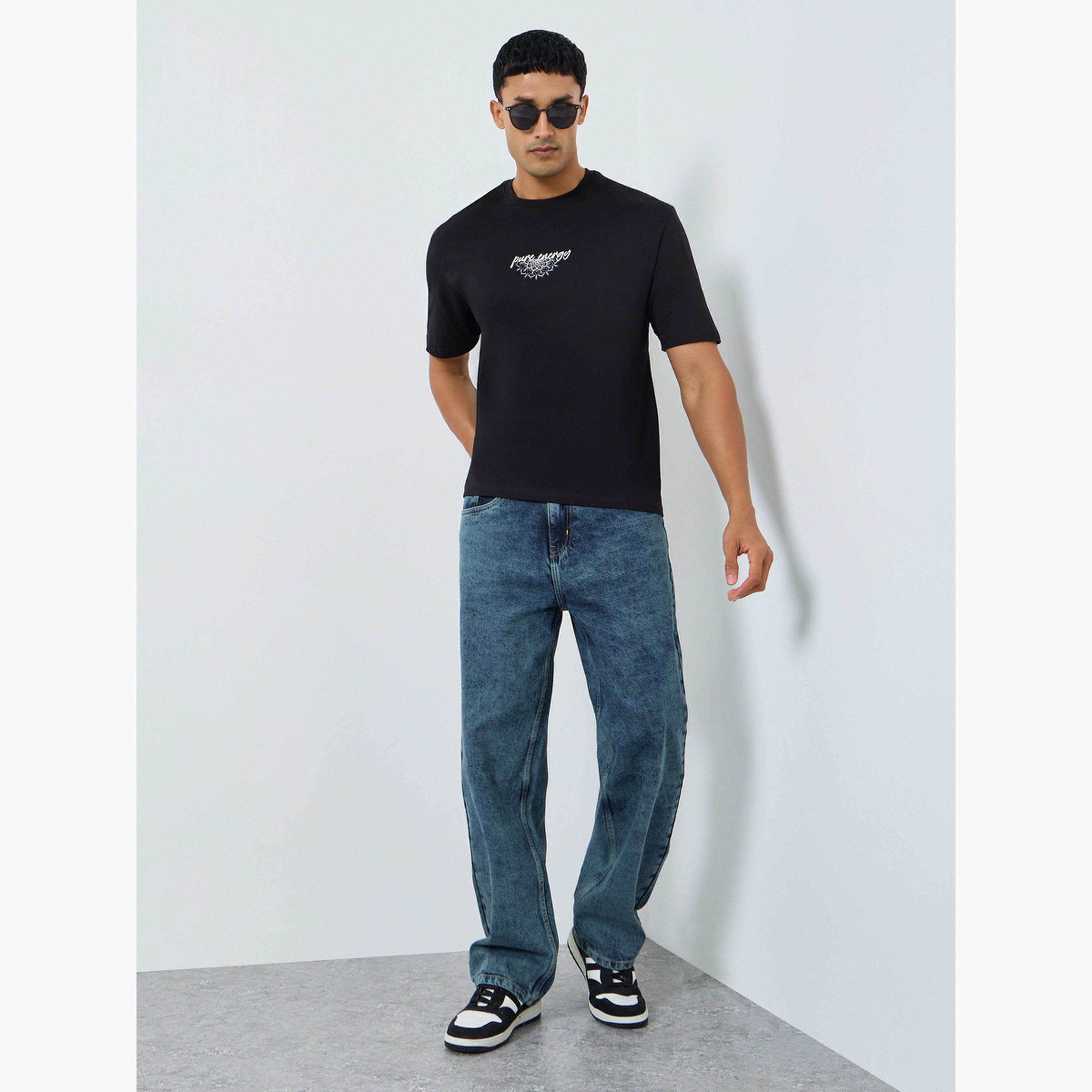 Styli Men Blue Acid Wash Oversized Jeans-men-clothing-bottoms-jeans-image-2