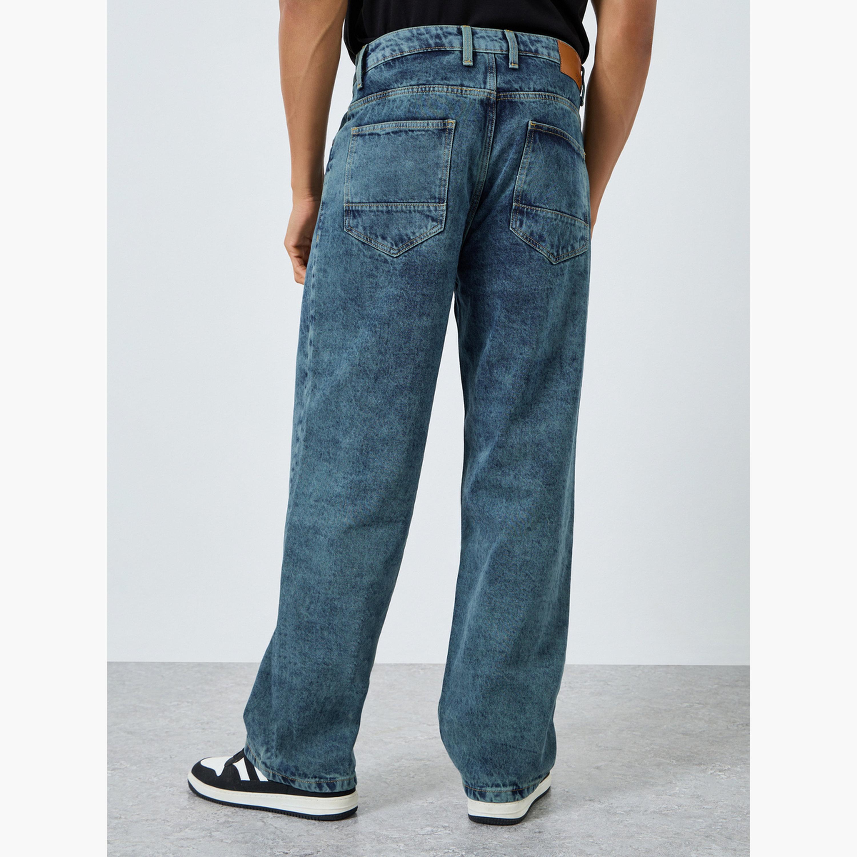 Styli Men Blue Acid Wash Oversized Jeans-men-clothing-bottoms-jeans-image-4