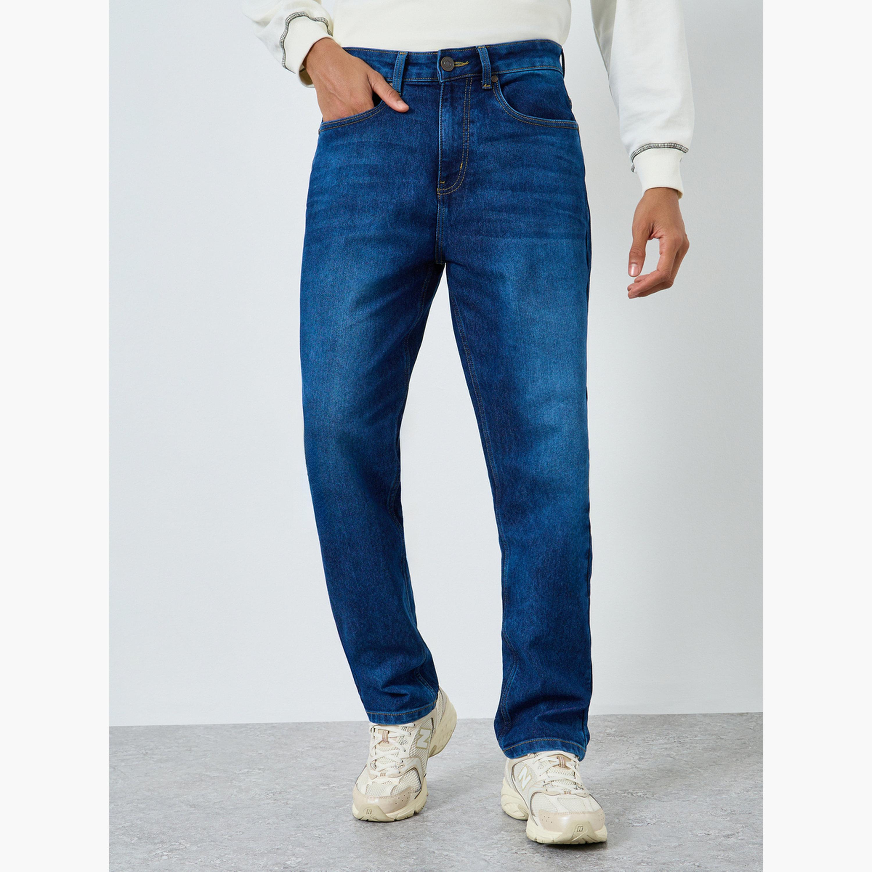 Styli Men Blue Relaxed Fit Acid wash Jeans-men-clothing-bottoms-jeans-image-1