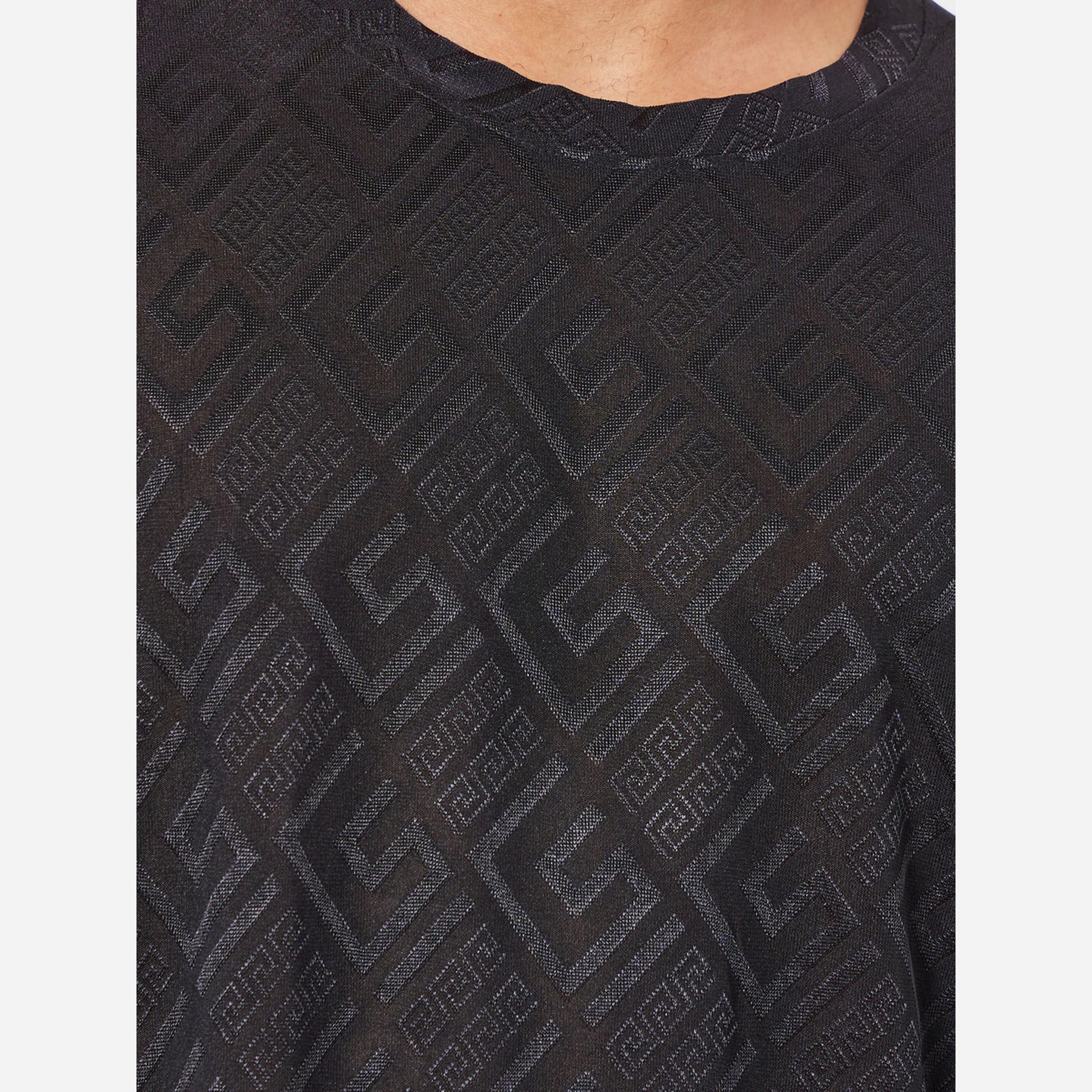 ستايلي - تيشيرت رياضي رجالي لون أسود طبعة هندسية سريع الجفاف-men-clothing-sportswearandactivewear-tshirtsandpolos-image-4