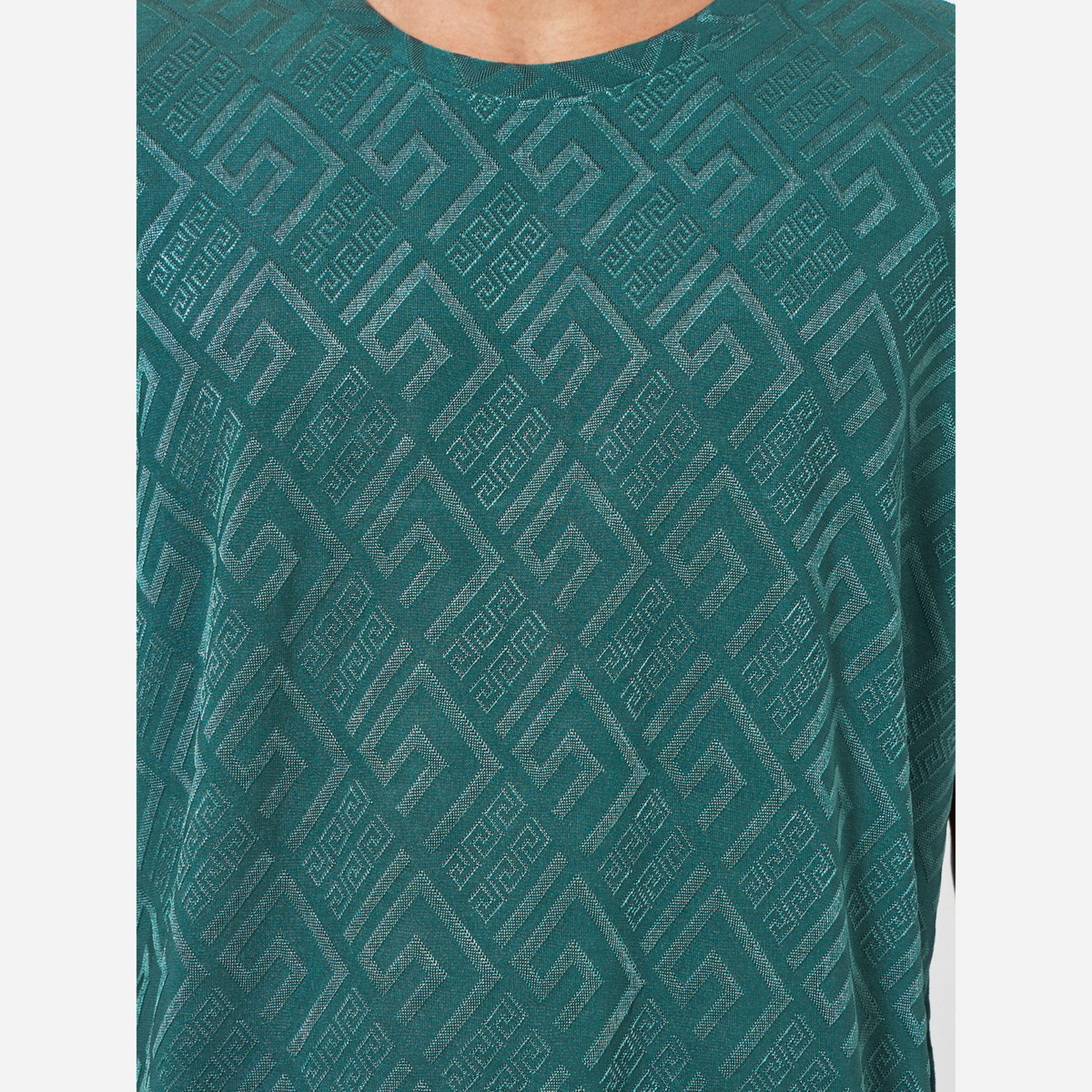 Styli Men Teal Geometric Print Quick Dry Athleisure T-Shirt-men-clothing-sportswearandactivewear-tshirtsandpolos-image-4
