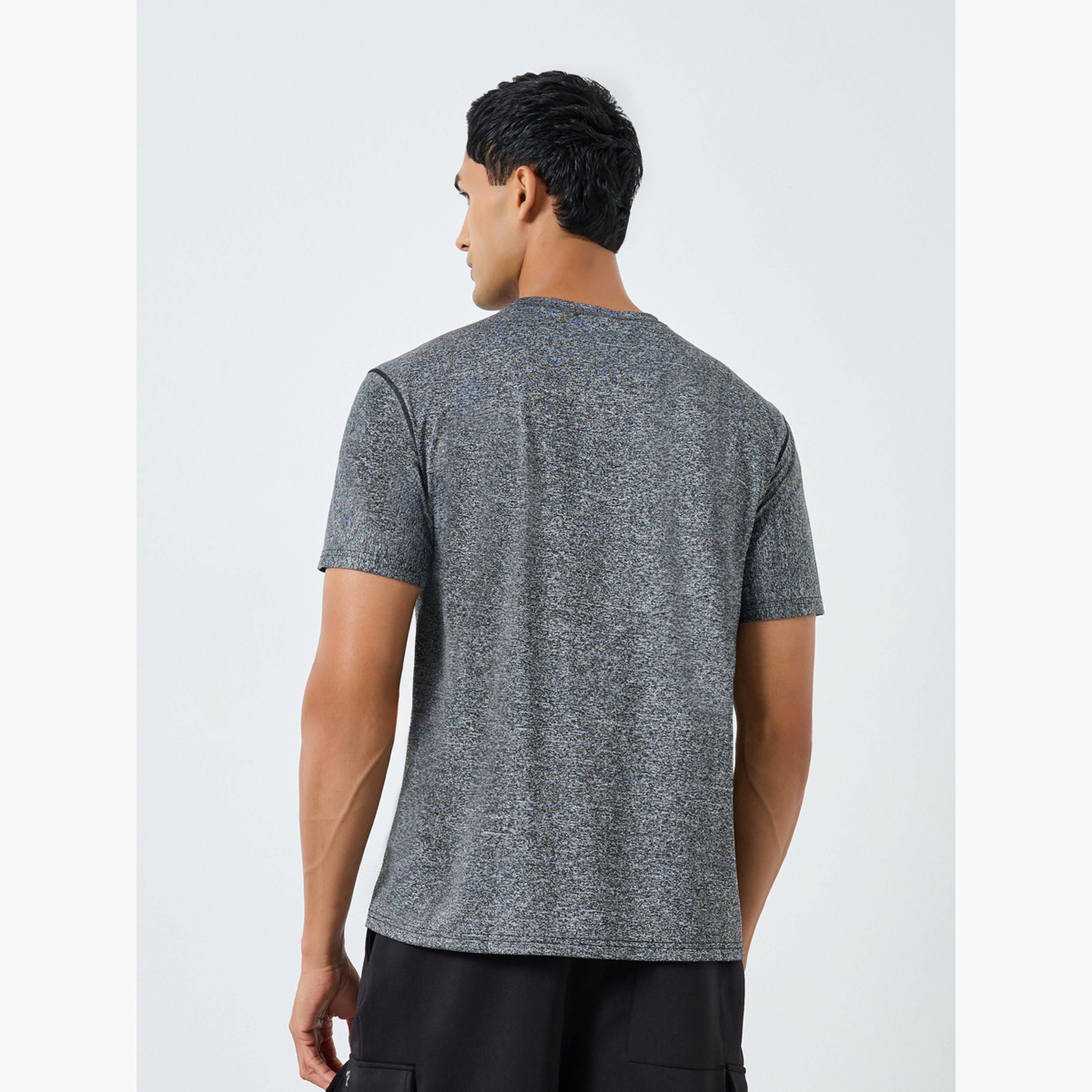 Styli Men Grey Textured Quick Dry Training T-Shirt-men-clothing-sportswearandactivewear-tshirtsandpolos-image-3