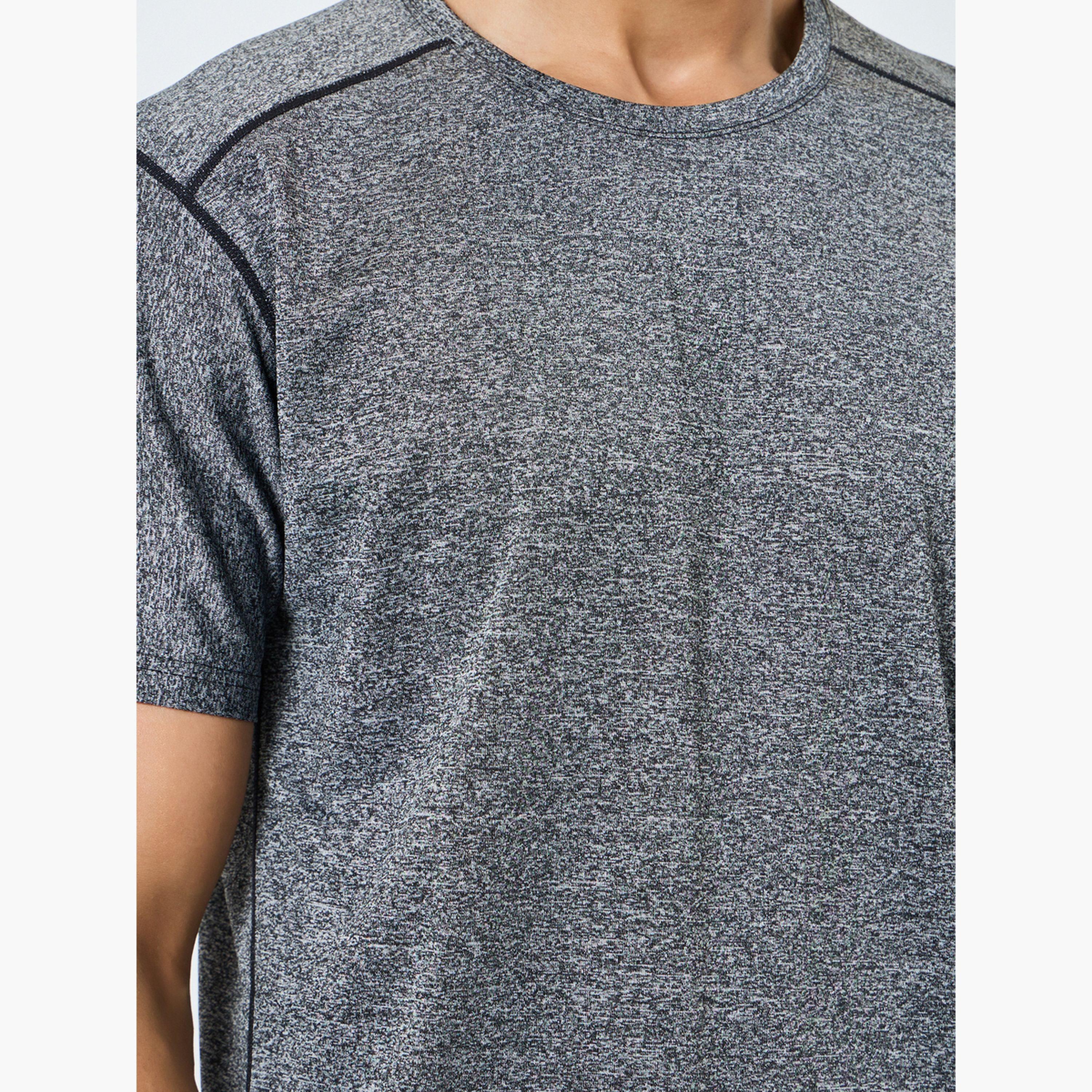 Styli Men Grey Textured Quick Dry Training T-Shirt-men-clothing-sportswearandactivewear-tshirtsandpolos-image-4