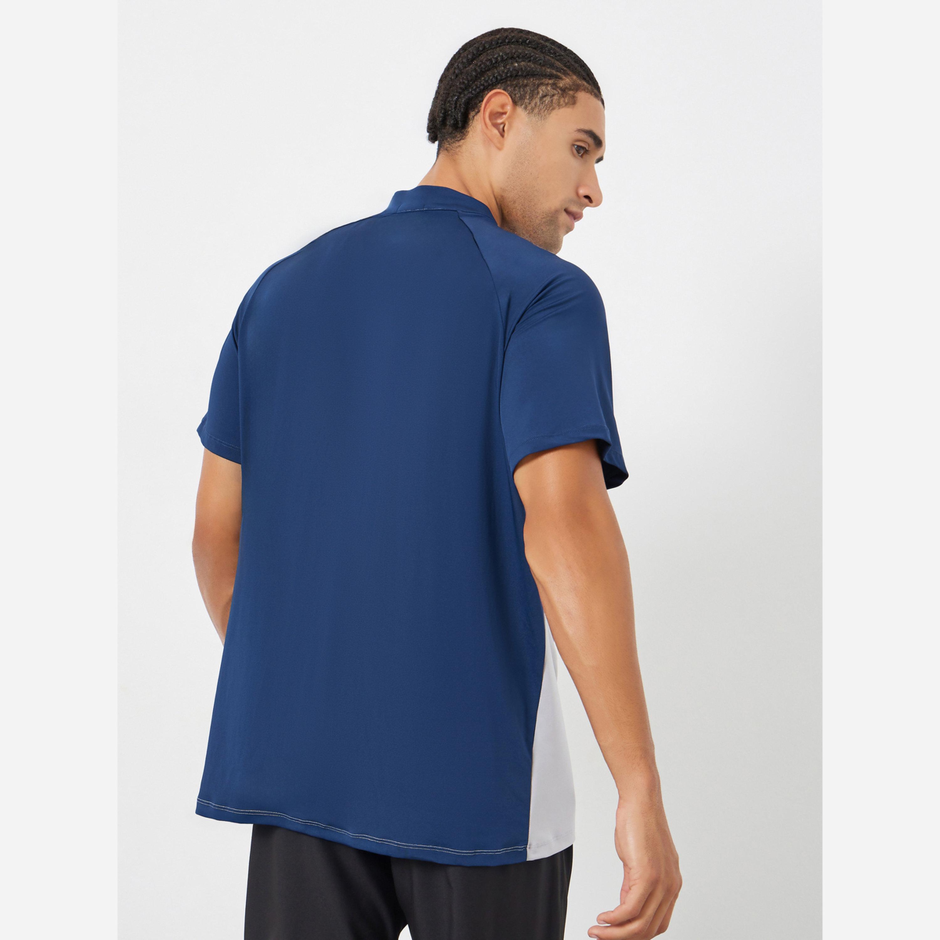 Styli Men Navy Blue Raglan Sleeve Athleisure T-Shirt-men-clothing-sportswearandactivewear-tshirtsandpolos-image-4