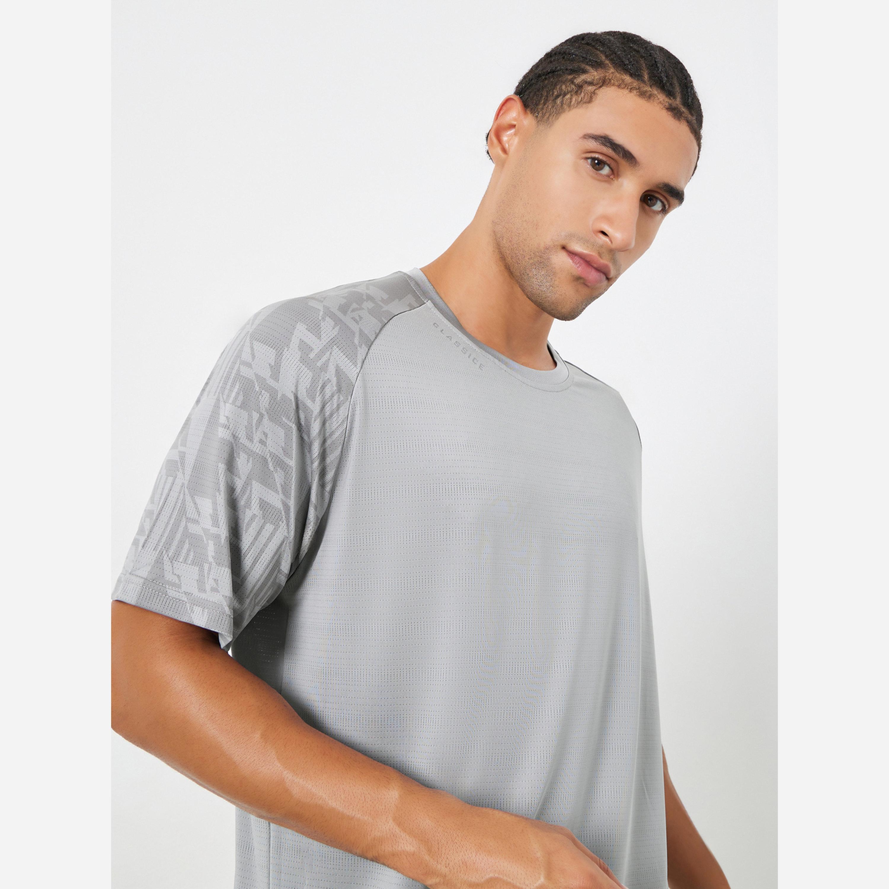 Styli Men Grey Quick-Dry Training T-Shirt-men-clothing-sportswearandactivewear-tshirtsandpolos-image-3