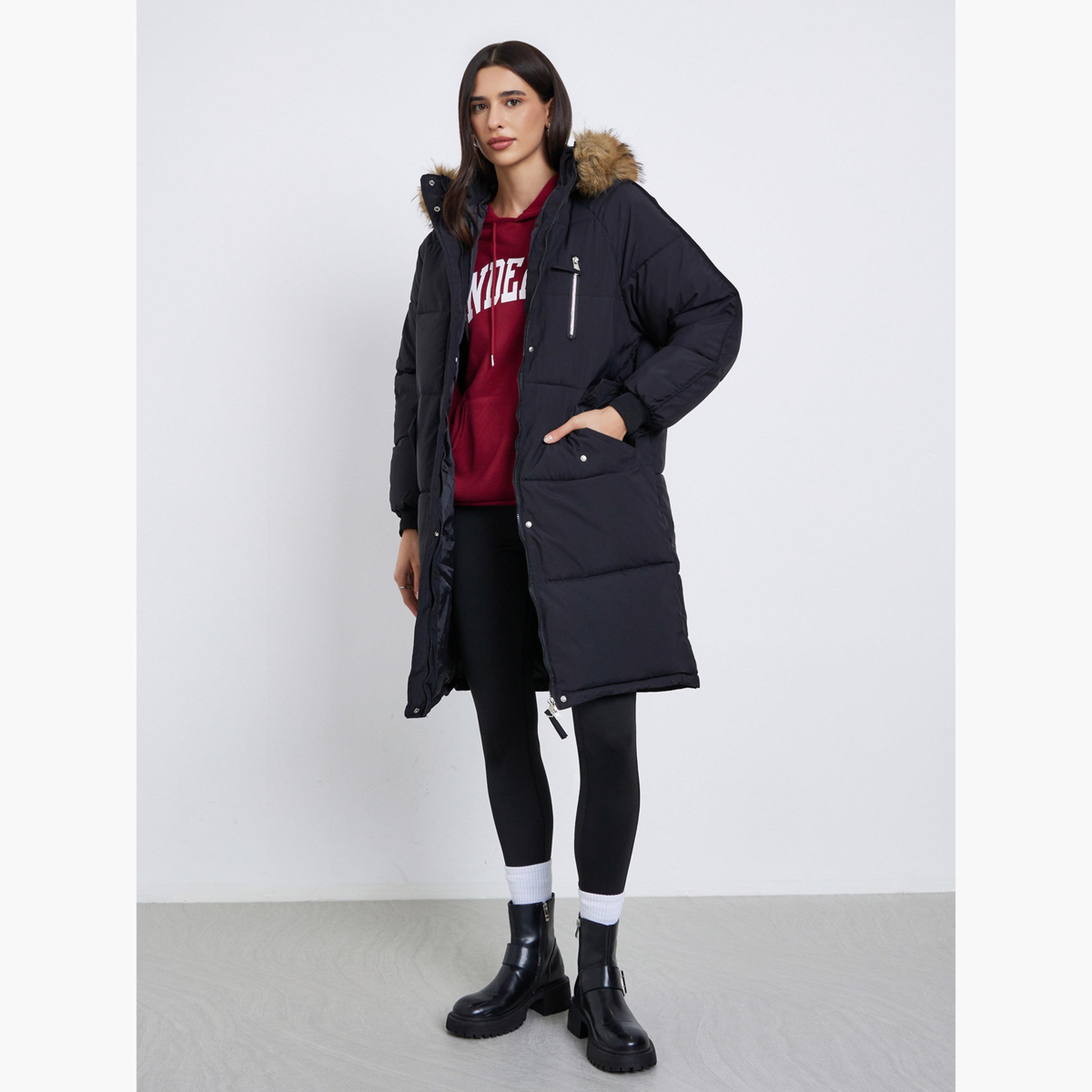 Styli Black Oversized Padded Parka Coat-women-clothing-coatsandjackets-coats-image-2