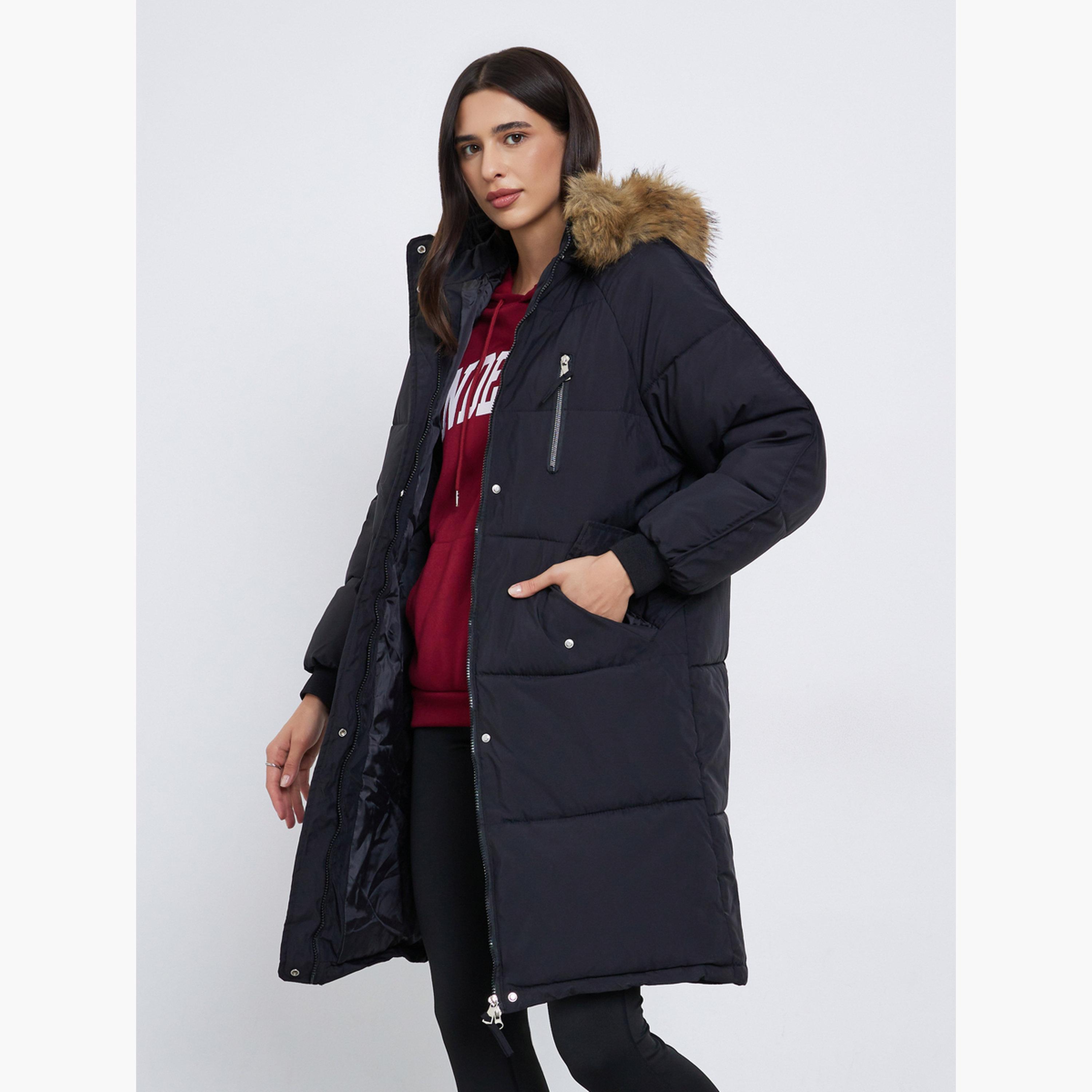 Styli Black Oversized Padded Parka Coat-women-clothing-coatsandjackets-coats-image-3