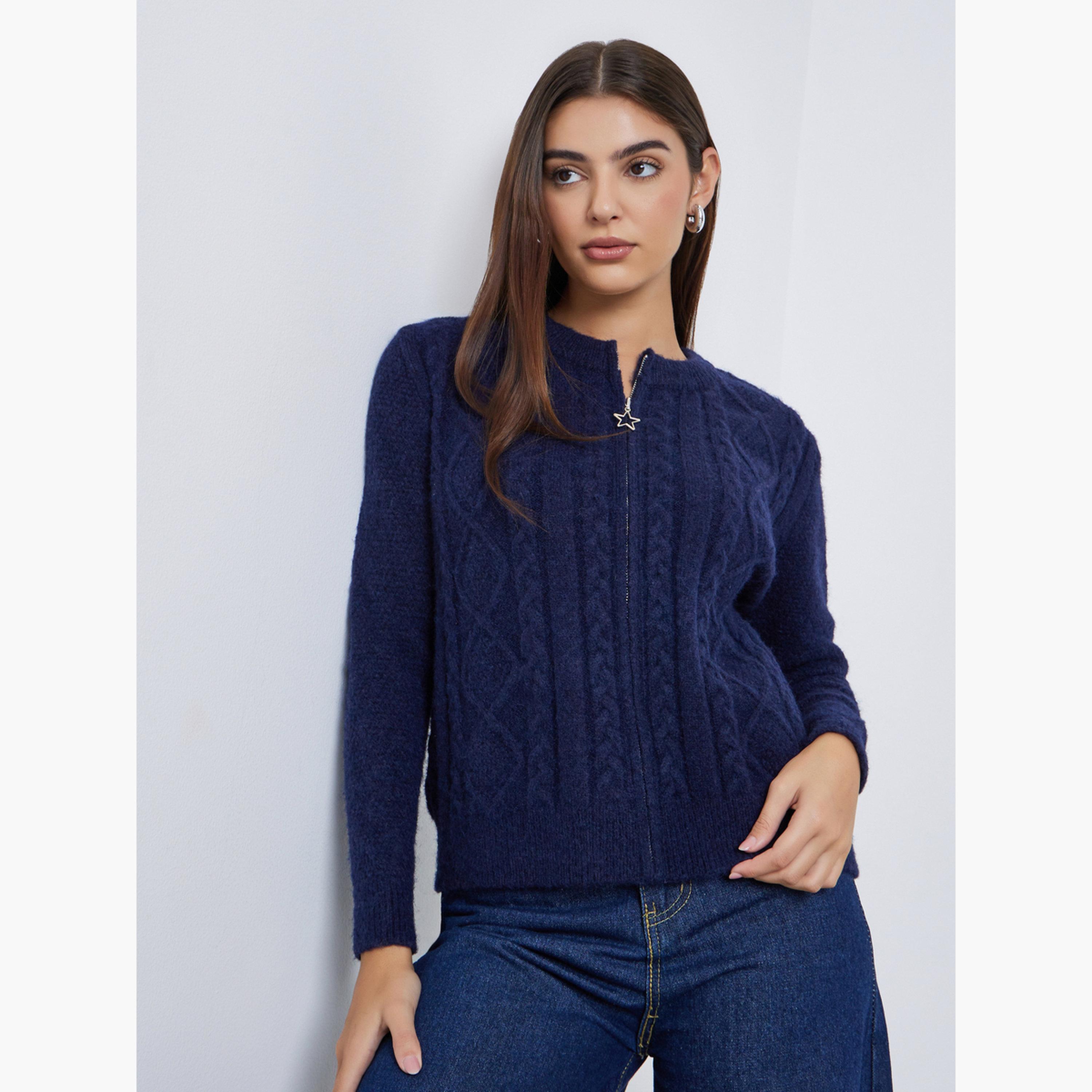 ستايلي - سترة كابل محبوكة بقصّة عادية للنساء -women-clothing-cardigansandjumpers-jumpers-image-4