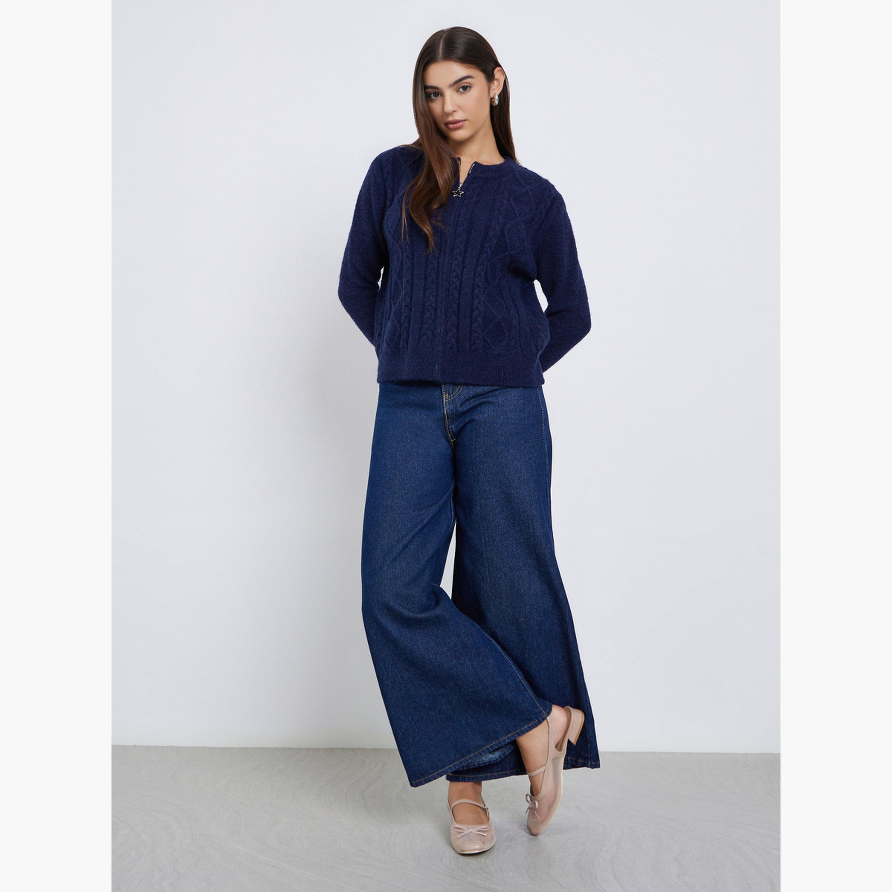 ستايلي - سترة كابل محبوكة بقصّة عادية للنساء -women-clothing-cardigansandjumpers-jumpers-image-3