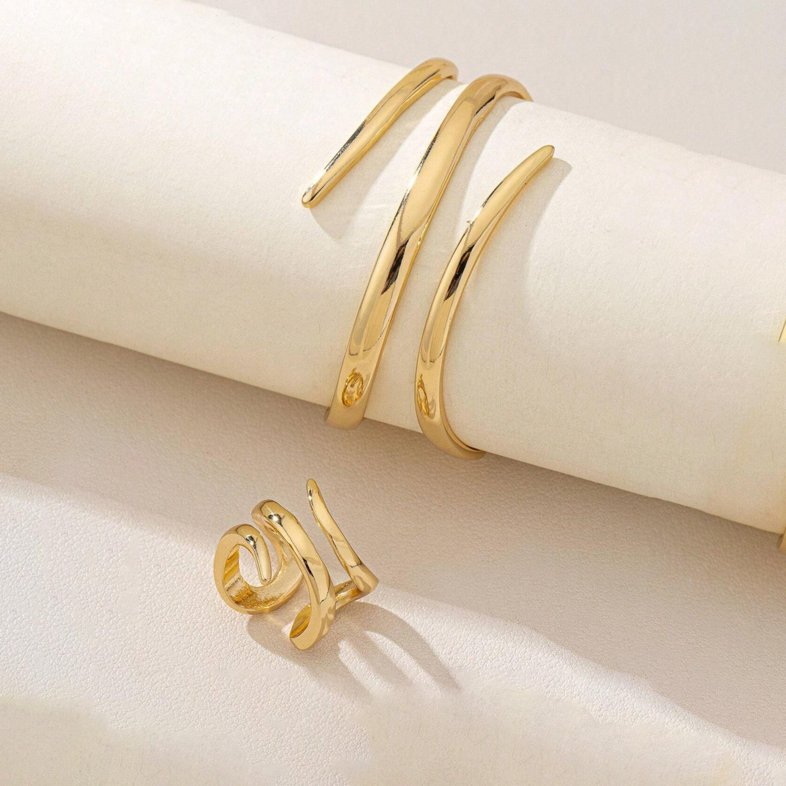 تيك تو - مجوهرات على شكل قطرة ماء مكون من خاتم وأسورة-women-watchesandjewellery-jewellery-jewellerysets-image-1