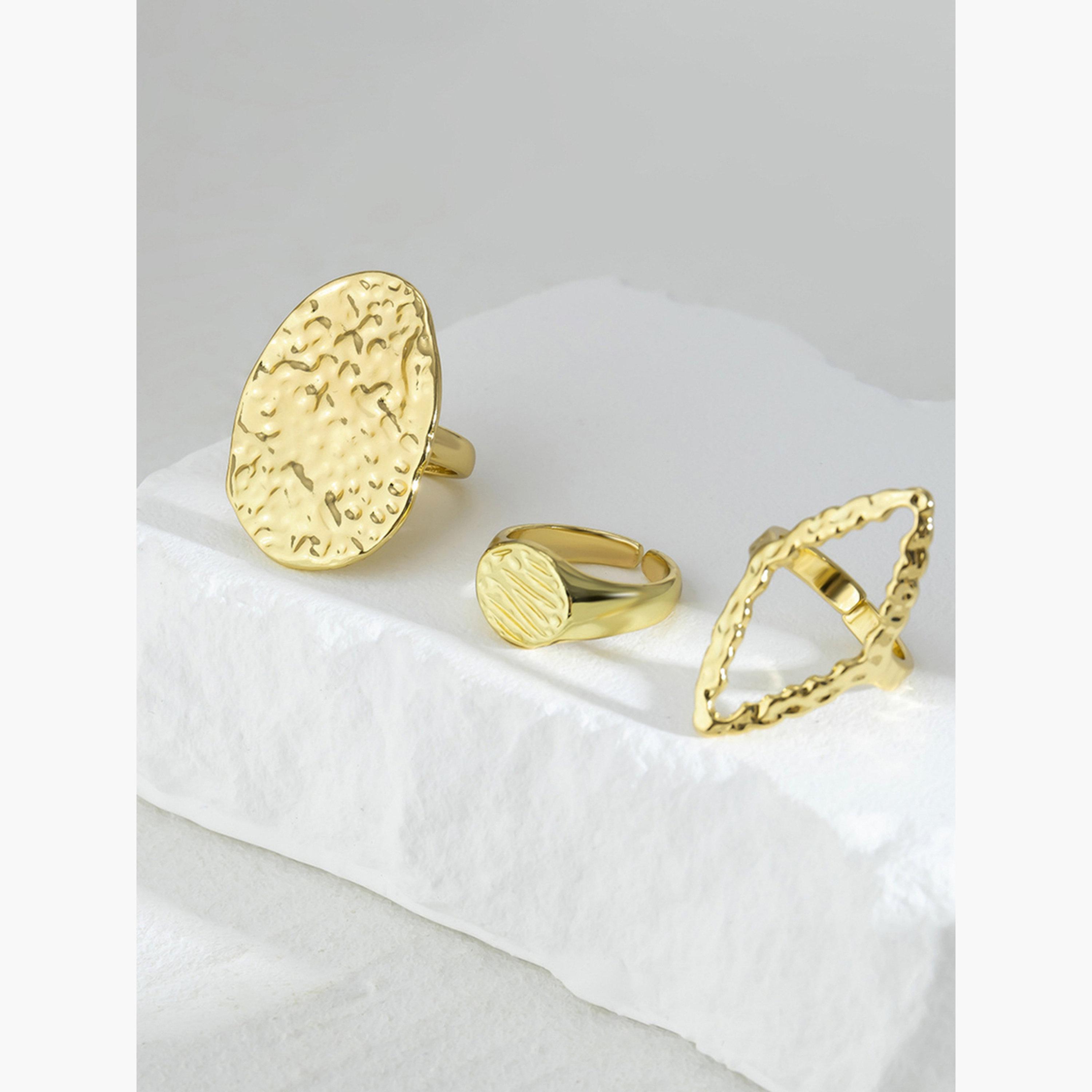 Take Two Women  Set of 3 - Gold Tone Alloy Ring-women-watchesandjewellery-jewellery-rings-image-3