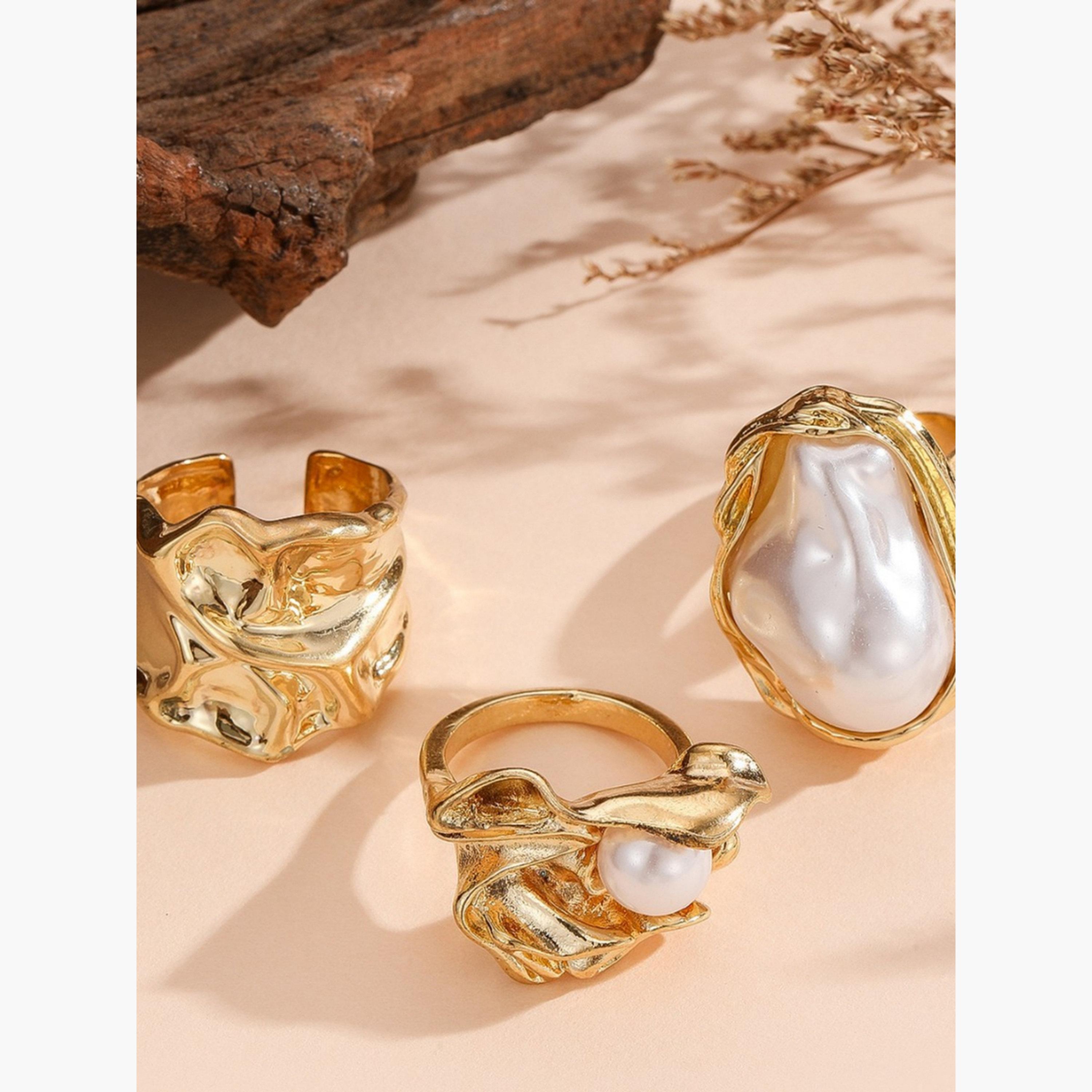 Take Two Women  Set of 3 - Faux Pearl Ring-women-watchesandjewellery-jewellery-rings-image-4