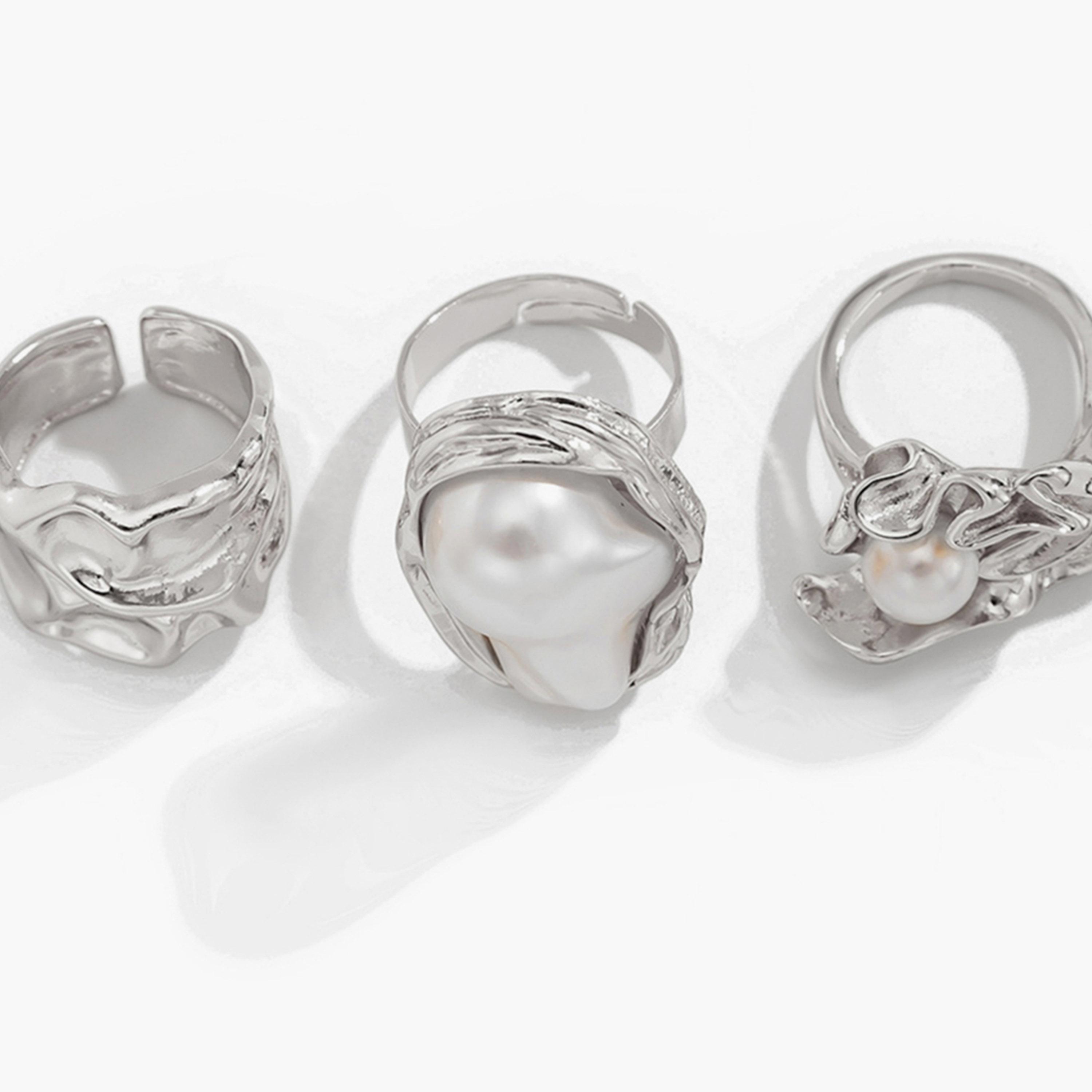 Take Two Women  Set of 3 - Faux Pearl Ring-women-watchesandjewellery-jewellery-rings-image-4