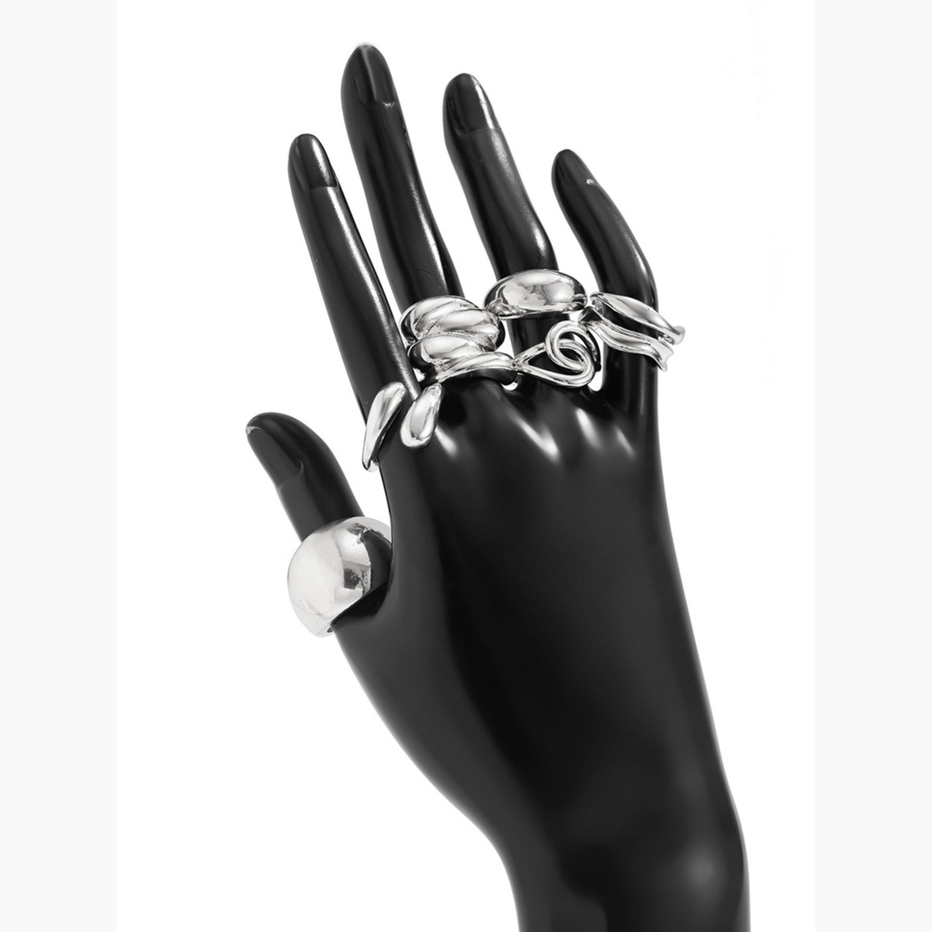 تيك تو - مجموعة من 6 خواتم متنوعة-women-watchesandjewellery-jewellery-rings-image-4