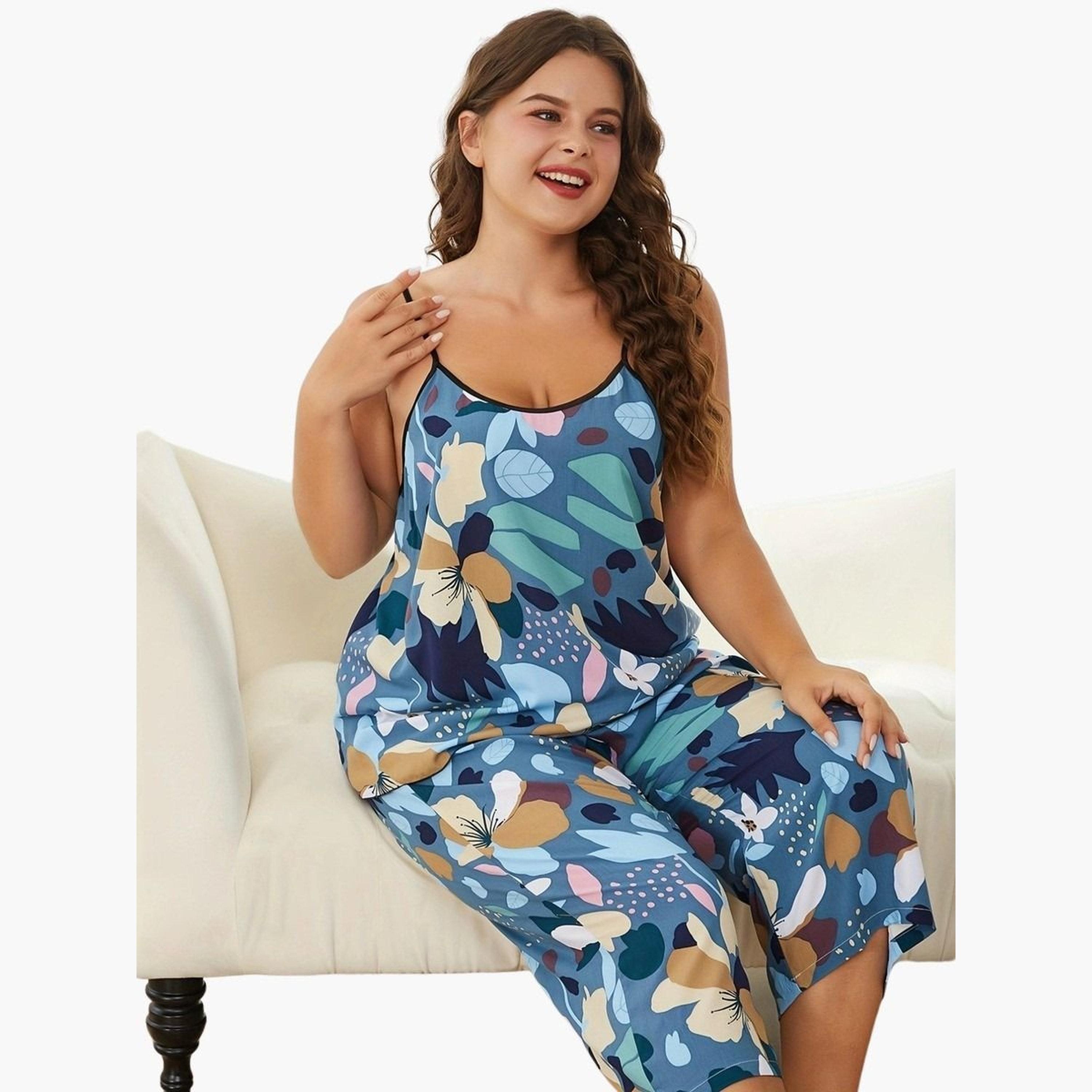 Take Two Women's Plus Size Graphic Print Cami Top With Pants Set-women-clothing-nightwear-pyjamas-shortsets-image-3