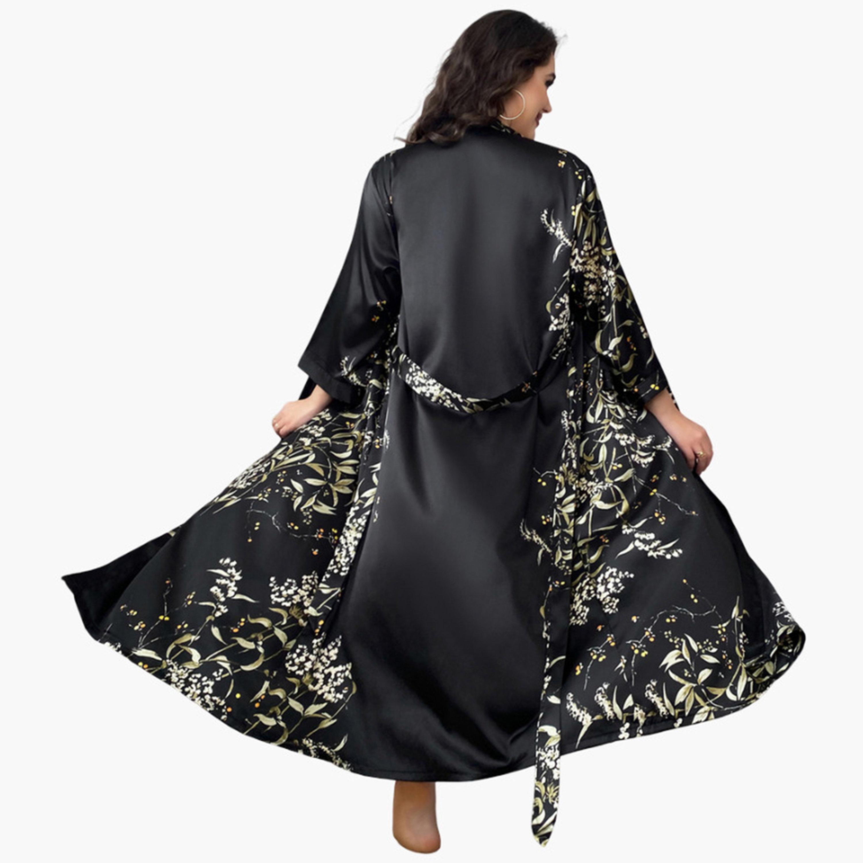 Take Two Women's Plus Size Floral Print Belted Robe-women-clothing-nightwear-robes-image-2