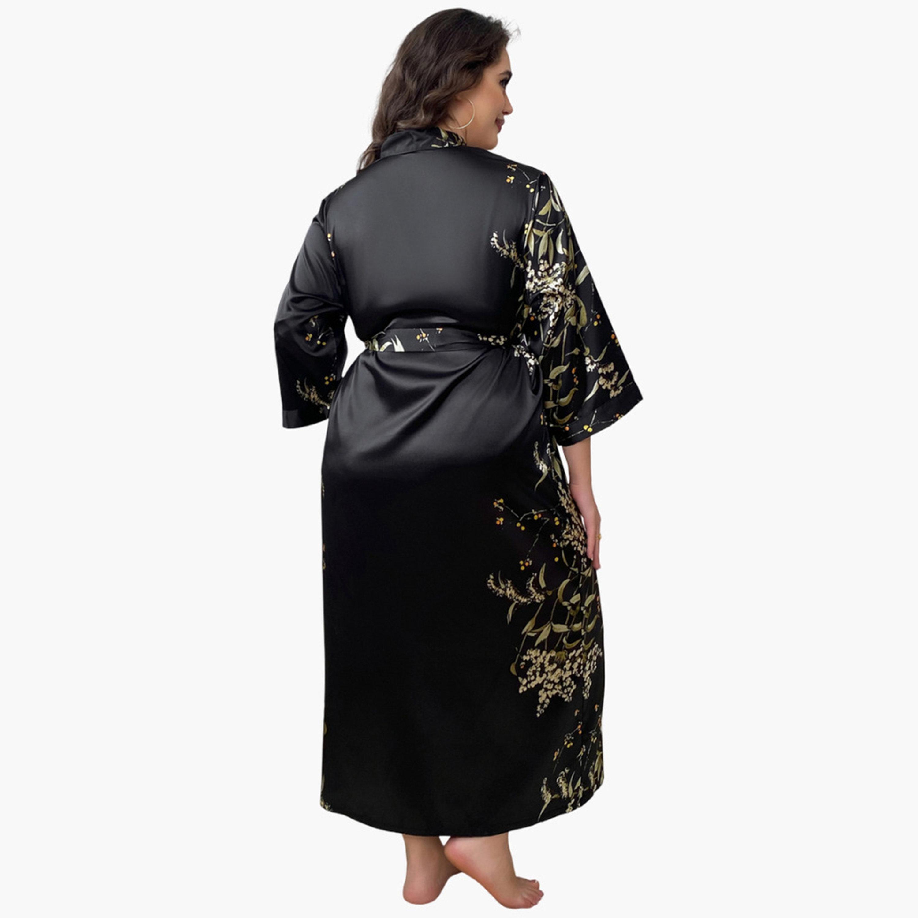 Take Two Women's Plus Size Floral Print Belted Robe-women-clothing-nightwear-robes-image-3
