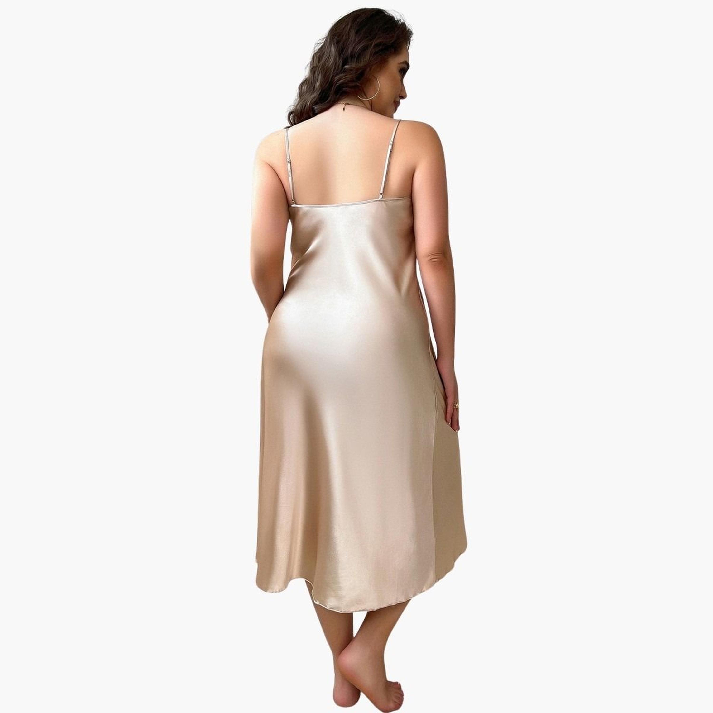 تيك تو - فستان نوم مقاس كبير مع حافة دانتيل للنساء-women-clothing-nightwear-nighties-image-2