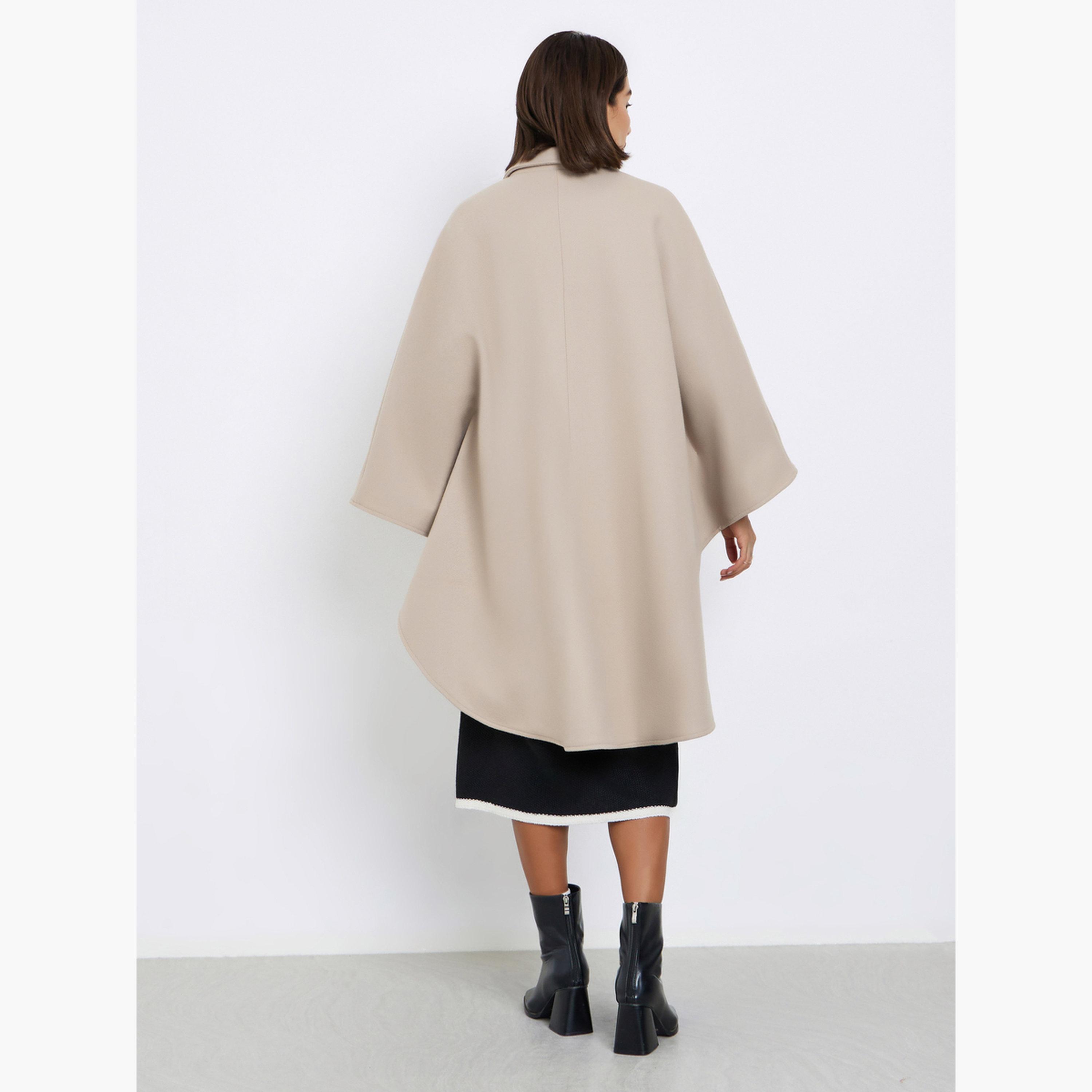 ستايلي - معطف بيج بقصّة كيب أزرار مزدوجة للنساء -women-winterwear-coatsandjackets-coats-image-3