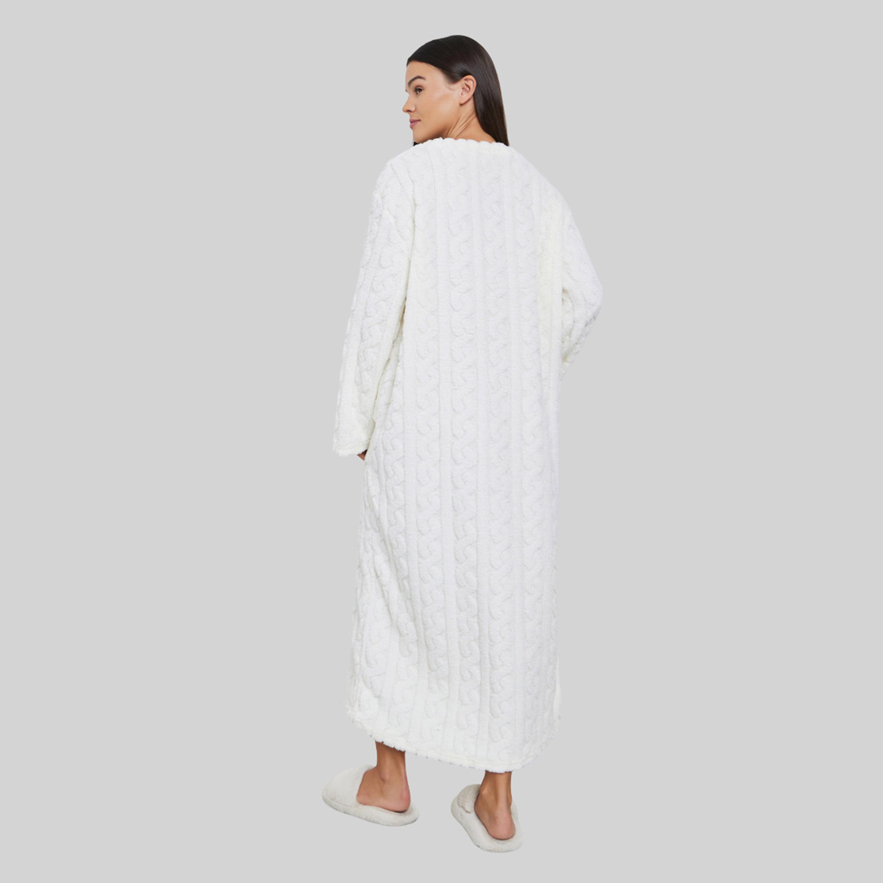 قميص نوم فليس محبوك مع تفاصيل جيب-women-clothing-nightwear-nighties-image-2