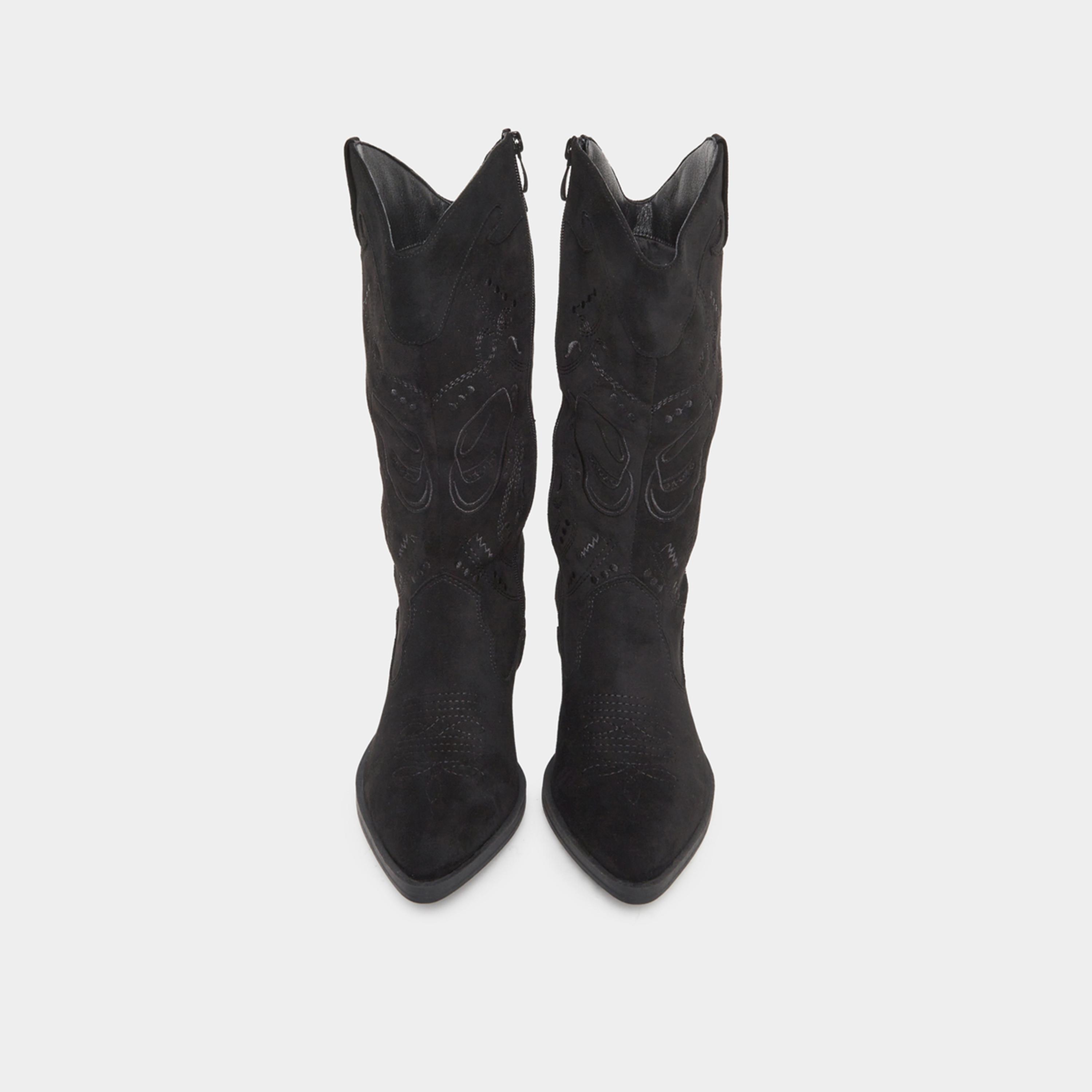ستايلي - حذاء أسود غربي بكاحل للنساء-women-shoes-boots-image-6